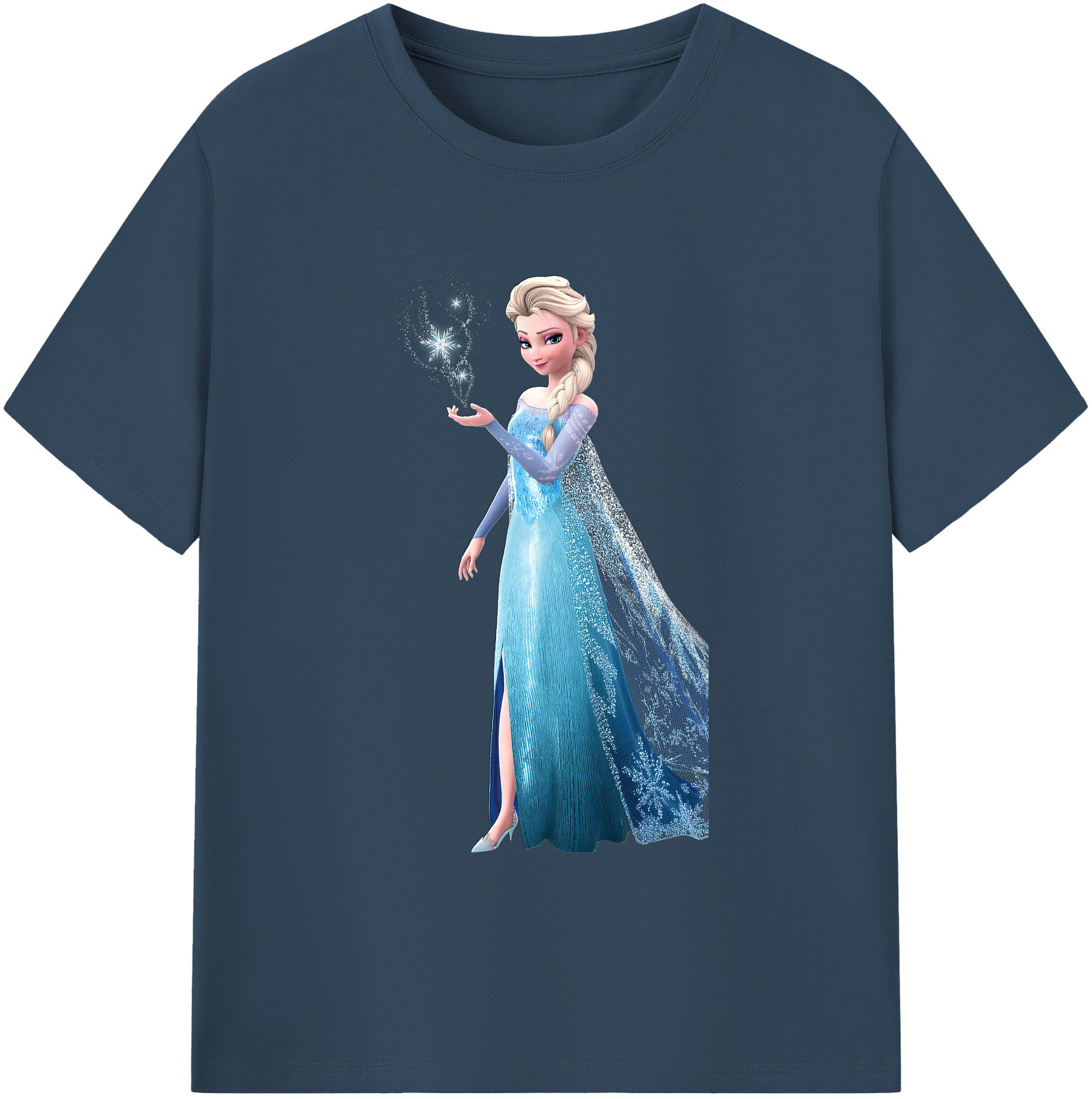 （画像用） アナと雪の女王 アンナ エルサ Frozen Anna Elsa 綿100％ メンズ半袖Tシャツ｜肌触りやわらか＆通気性