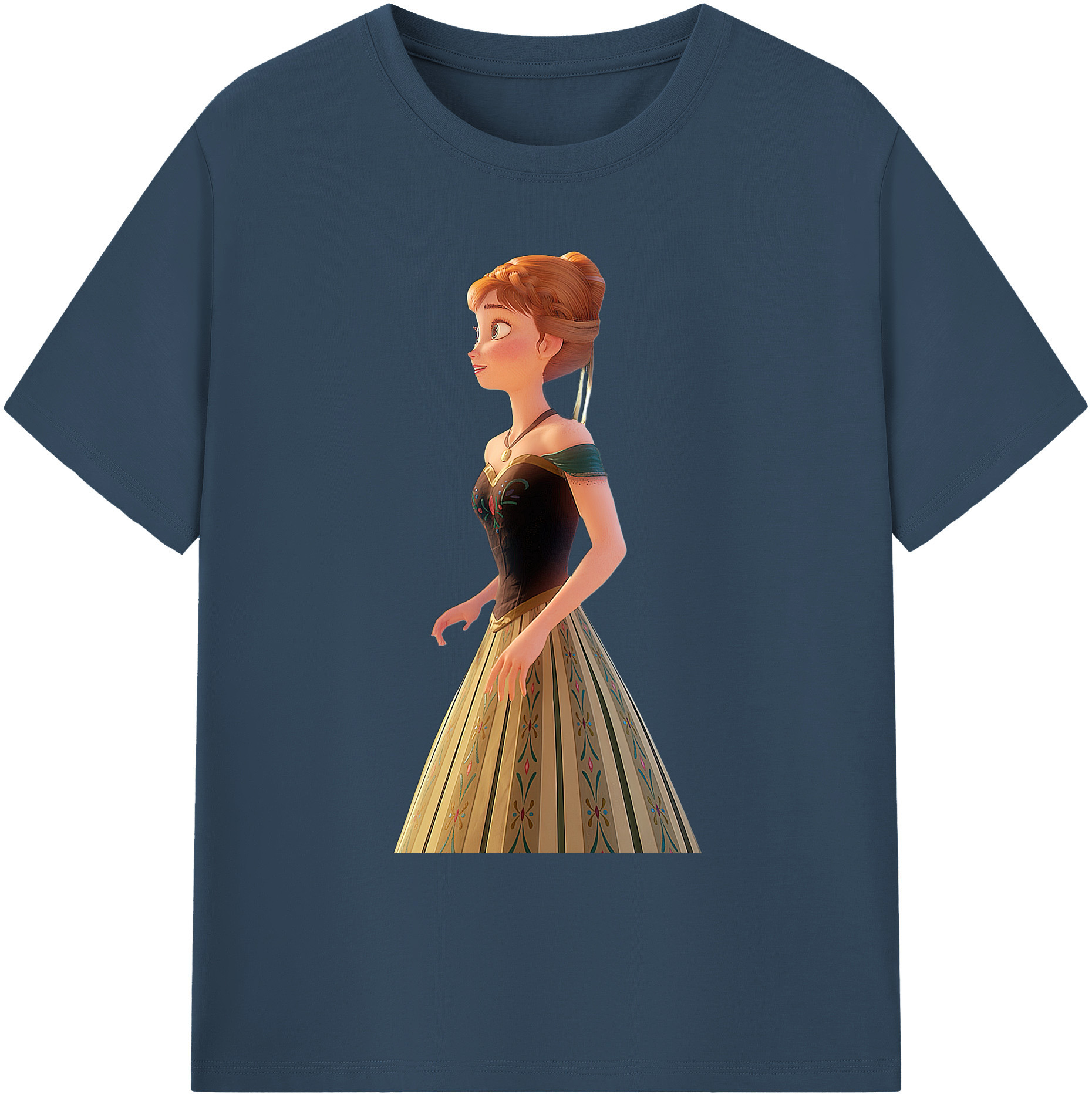 （画像用） アナと雪の女王 アンナ エルサ Frozen Anna Elsa 綿100％ メンズ半袖Tシャツ｜肌触りやわらか＆通気性