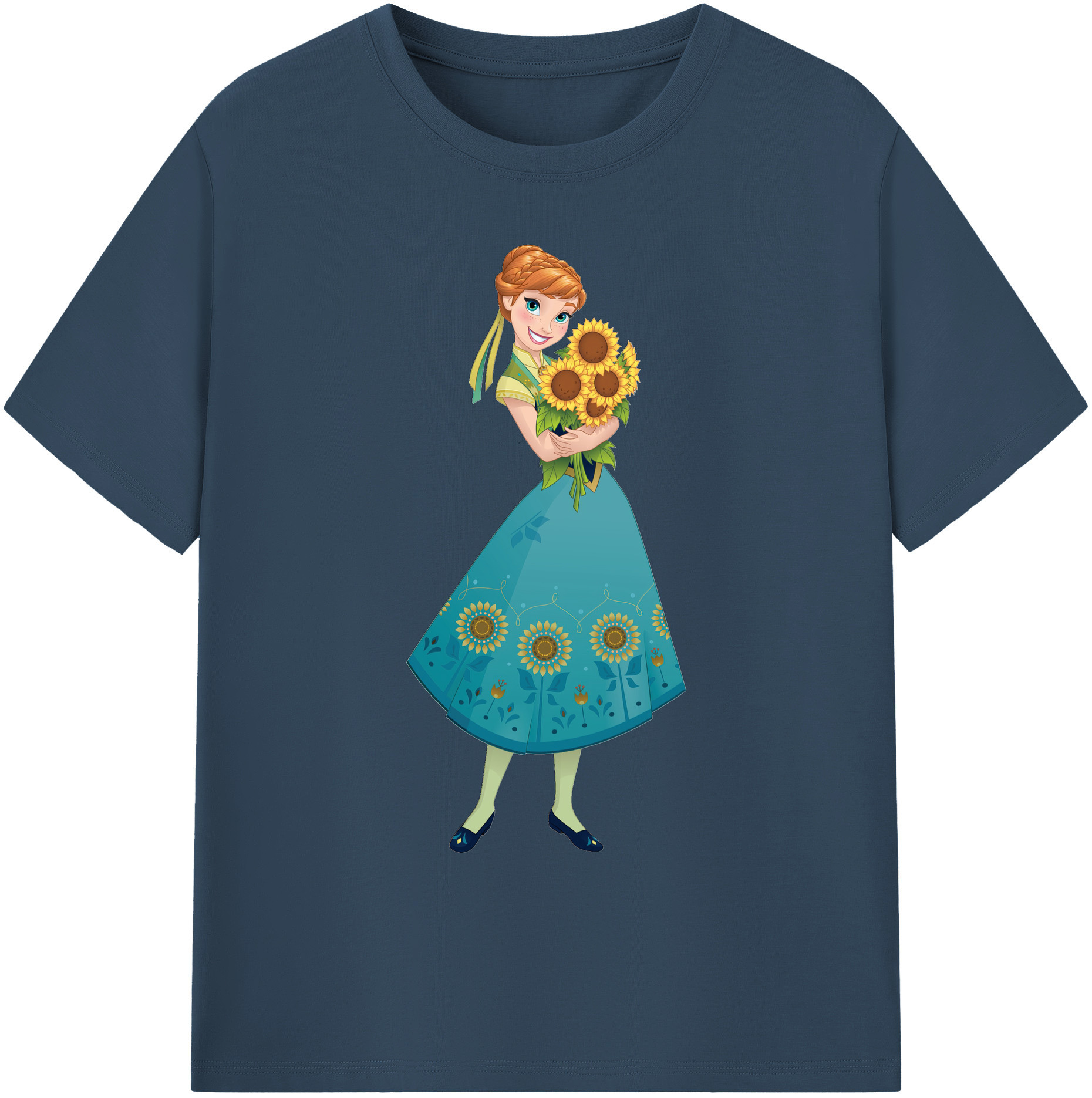 （画像用） アナと雪の女王 アンナ エルサ Frozen Anna Elsa 綿100％ メンズ半袖Tシャツ｜肌触りやわらか＆通気性