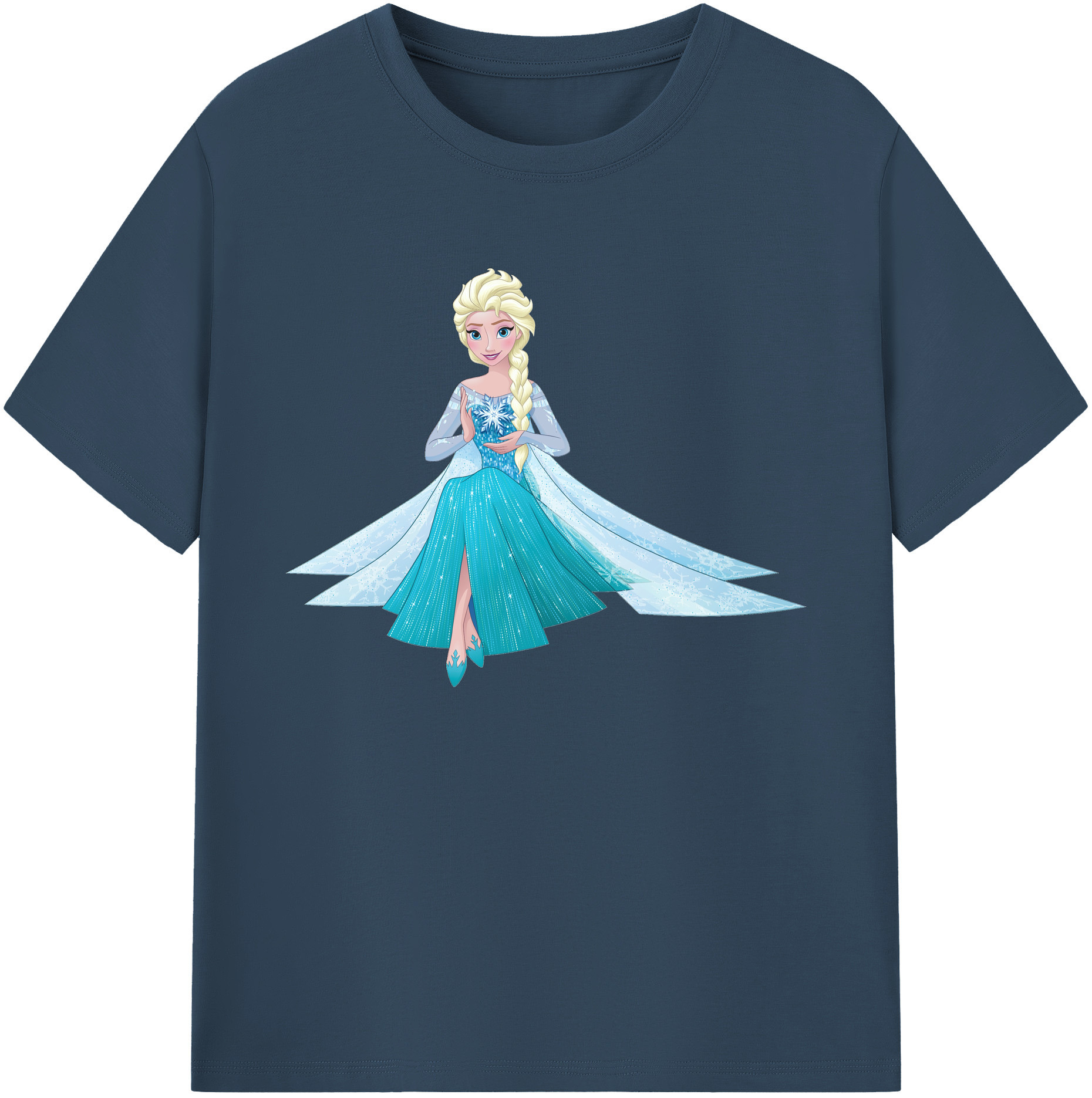 （画像用） アナと雪の女王 アンナ エルサ Frozen Anna Elsa 綿100％ メンズ半袖Tシャツ｜肌触りやわらか＆通気性