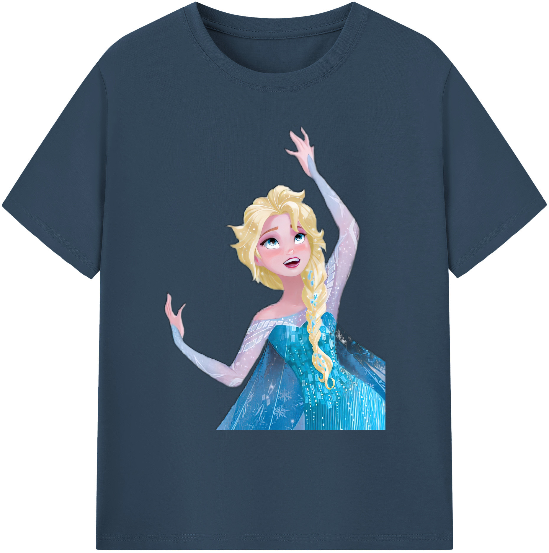 （画像用） アナと雪の女王 アンナ エルサ Frozen Anna Elsa 綿100％ メンズ半袖Tシャツ｜肌触りやわらか＆通気性