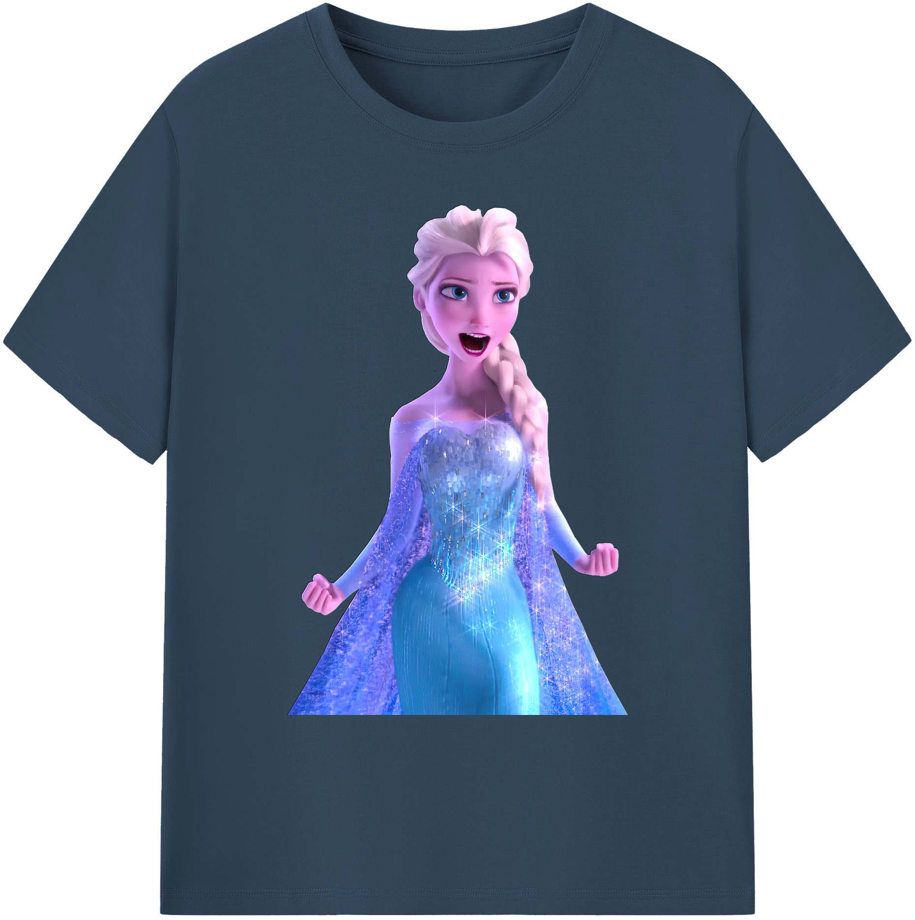 （画像用） アナと雪の女王 アンナ エルサ Frozen Anna Elsa 綿100％ メンズ半袖Tシャツ｜肌触りやわらか＆通気性