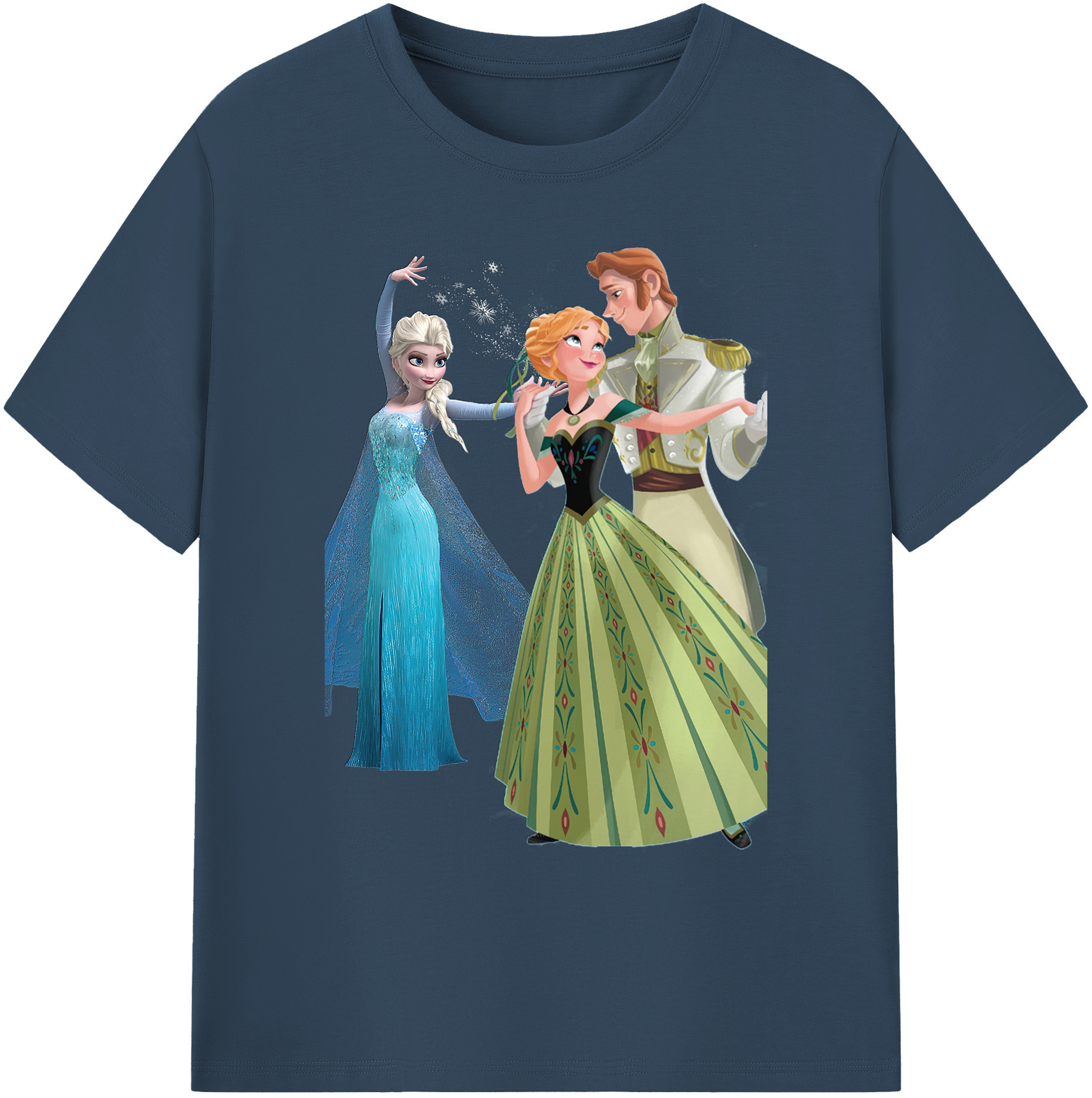 （画像用） アナと雪の女王 アンナ エルサ Frozen Anna Elsa 綿100％ メンズ半袖Tシャツ｜肌触りやわらか＆通気性