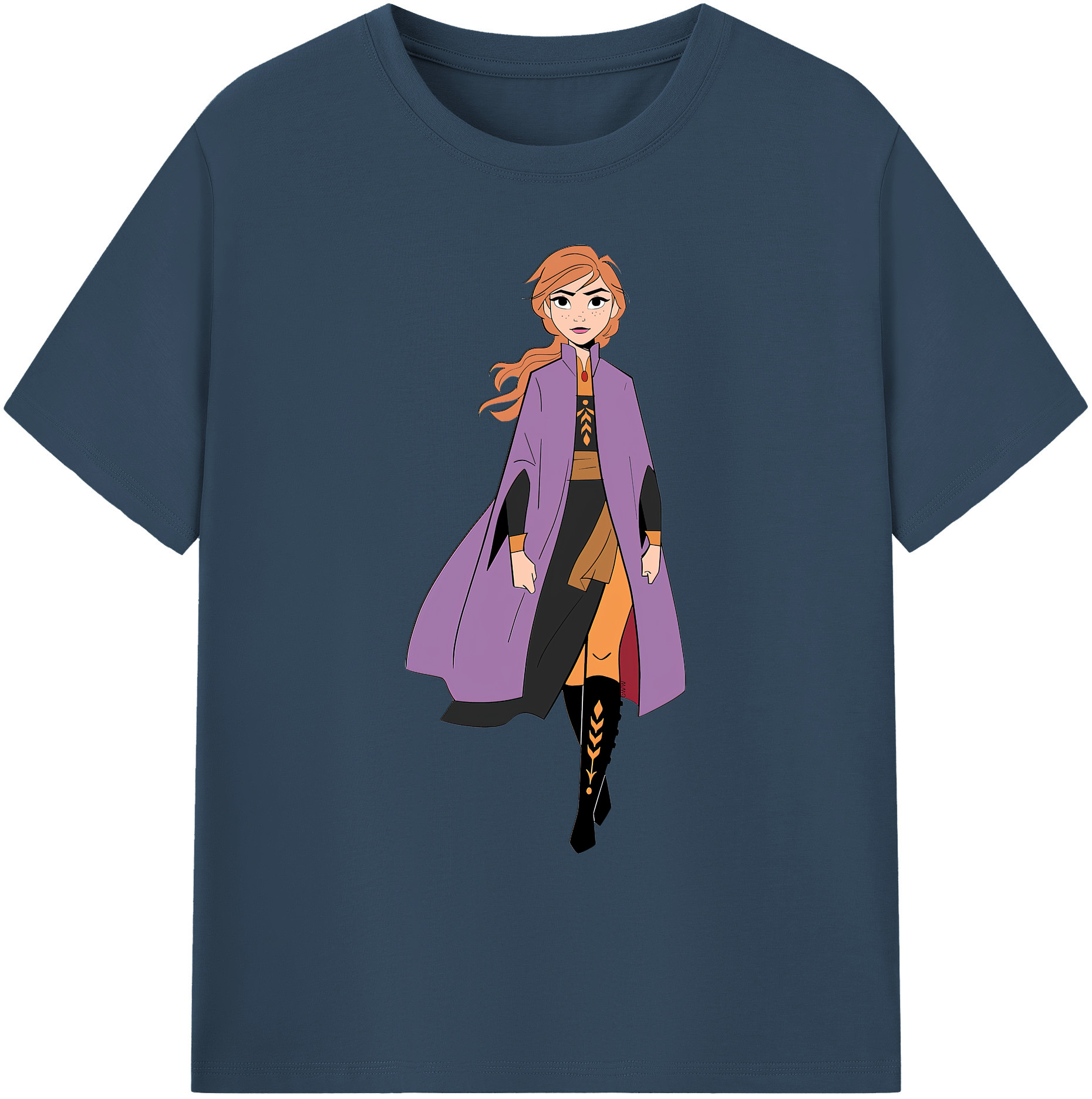 （画像用） アナと雪の女王 アンナ エルサ Frozen Anna Elsa 綿100％ メンズ半袖Tシャツ｜肌触りやわらか＆通気性
