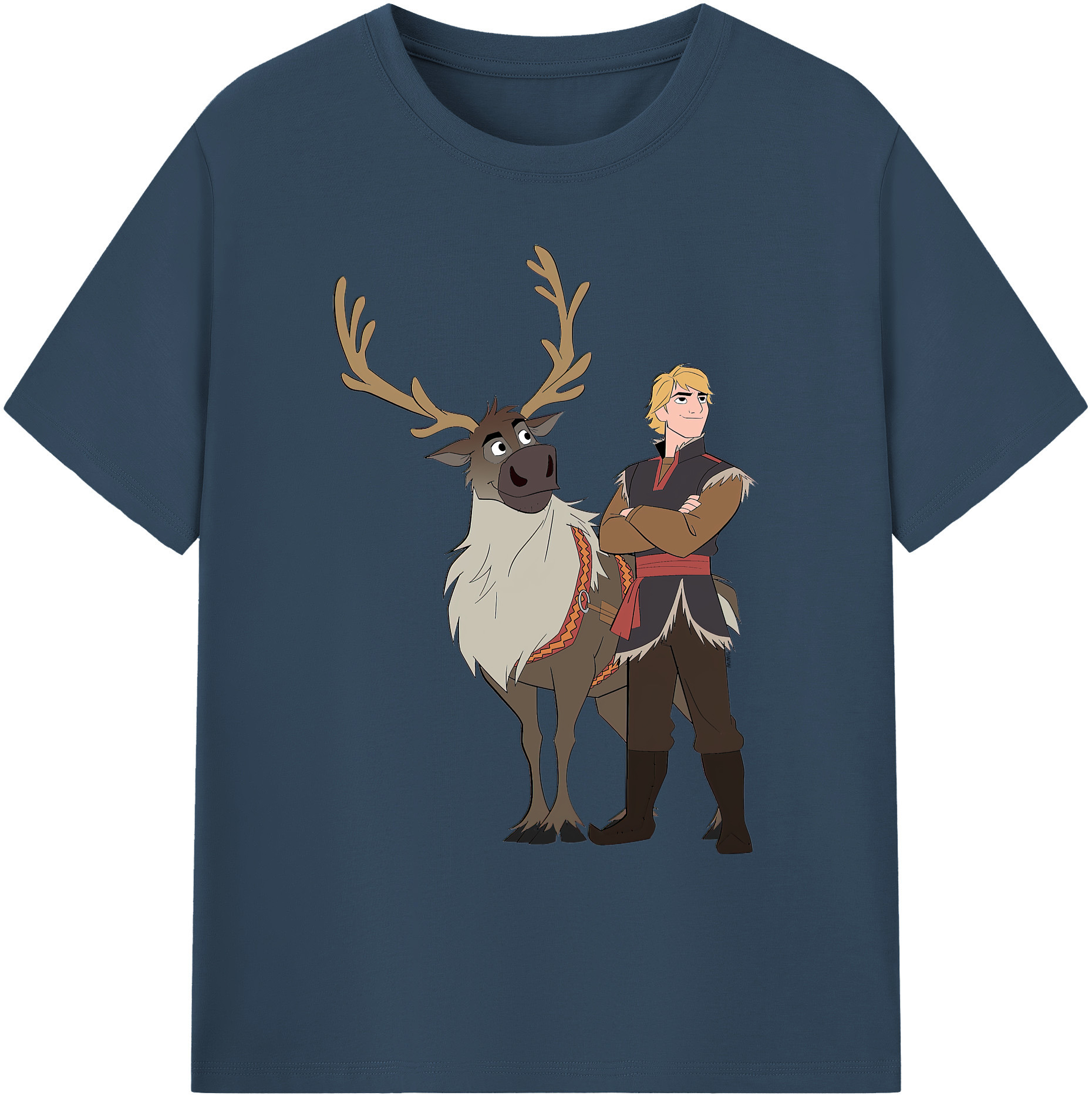 （画像用） アナと雪の女王 アンナ エルサ Frozen Anna Elsa 綿100％ メンズ半袖Tシャツ｜肌触りやわらか＆通気性