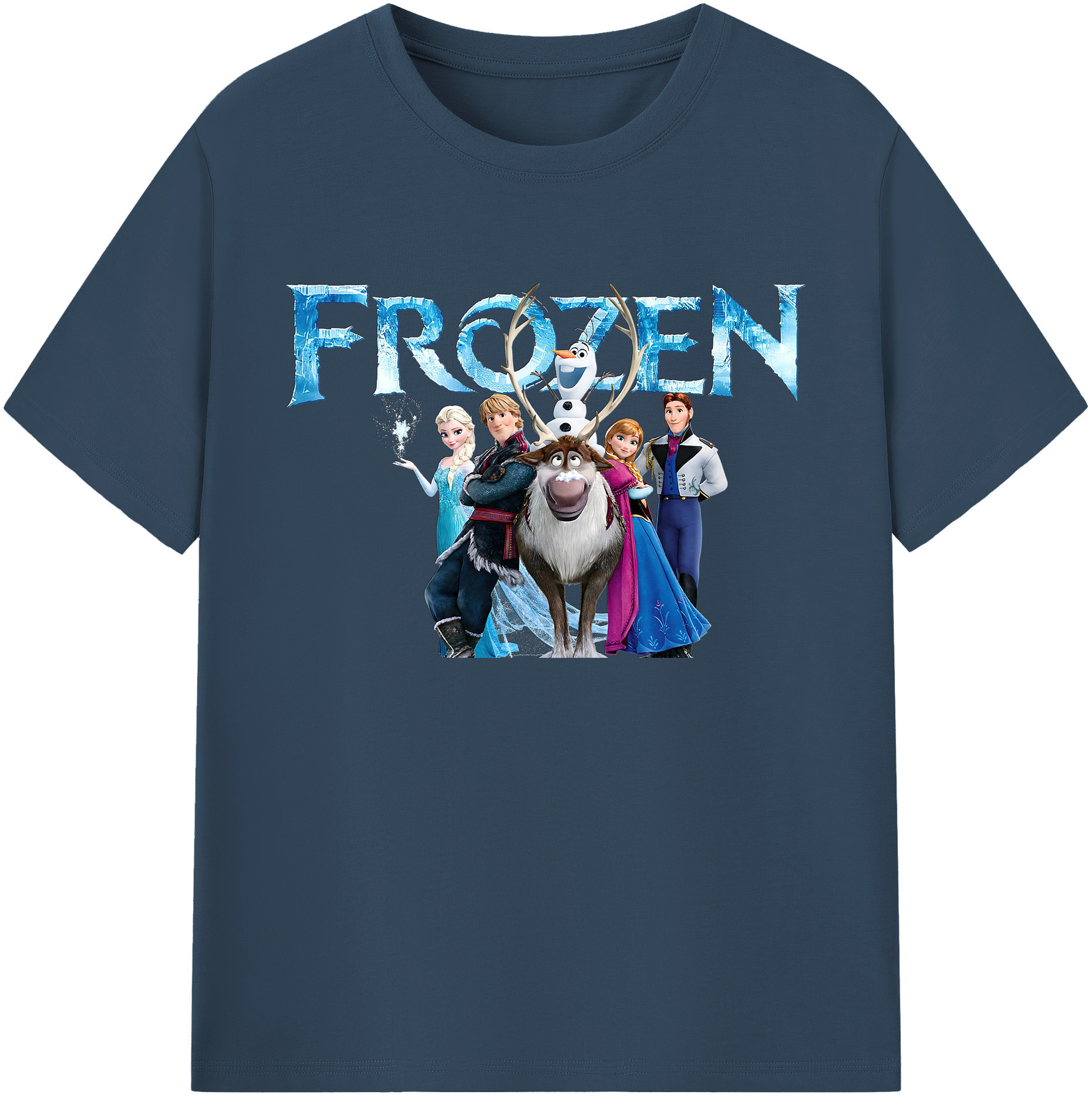 （画像用） アナと雪の女王 アンナ エルサ Frozen Anna Elsa 綿100％ メンズ半袖Tシャツ｜肌触りやわらか＆通気性