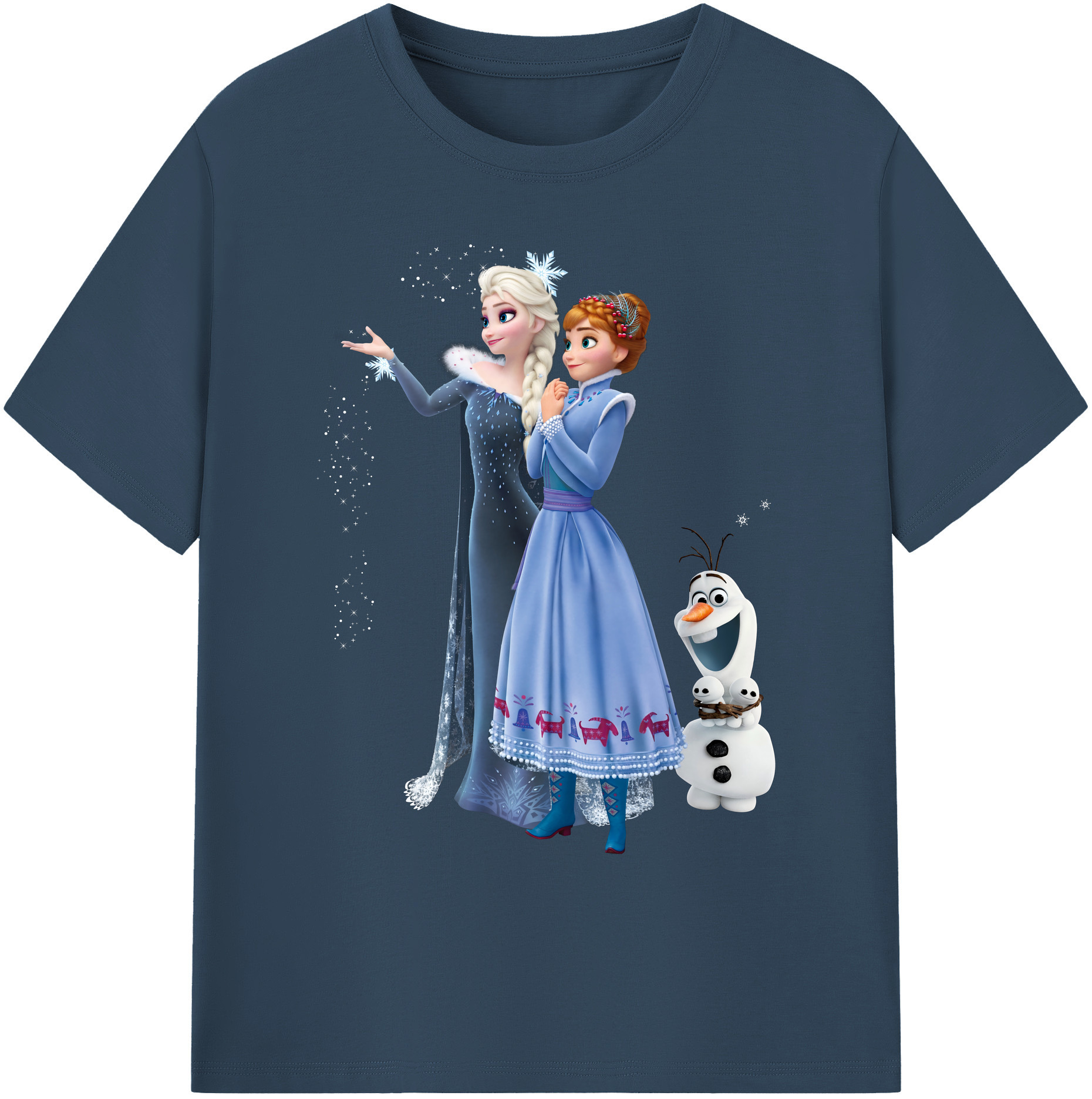 （画像用） アナと雪の女王 アンナ エルサ Frozen Anna Elsa 綿100％ メンズ半袖Tシャツ｜肌触りやわらか＆通気性