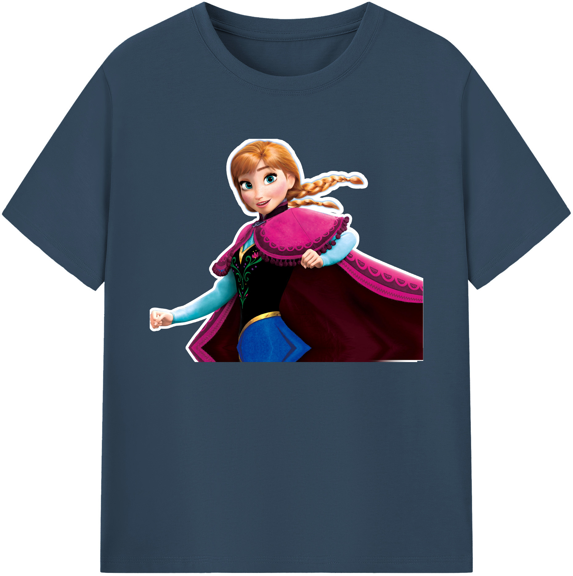 （画像用） アナと雪の女王 アンナ エルサ Frozen Anna Elsa 綿100％ メンズ半袖Tシャツ｜肌触りやわらか＆通気性