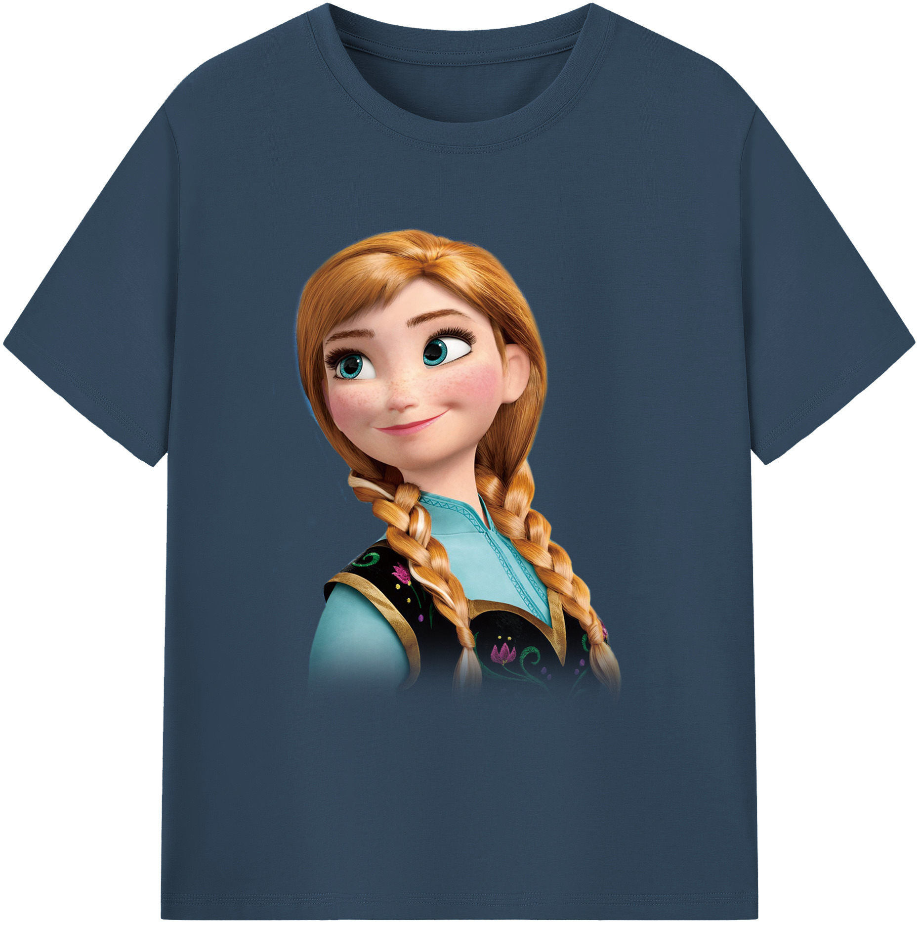 （画像用） アナと雪の女王 アンナ エルサ Frozen Anna Elsa 綿100％ メンズ半袖Tシャツ｜肌触りやわらか＆通気性