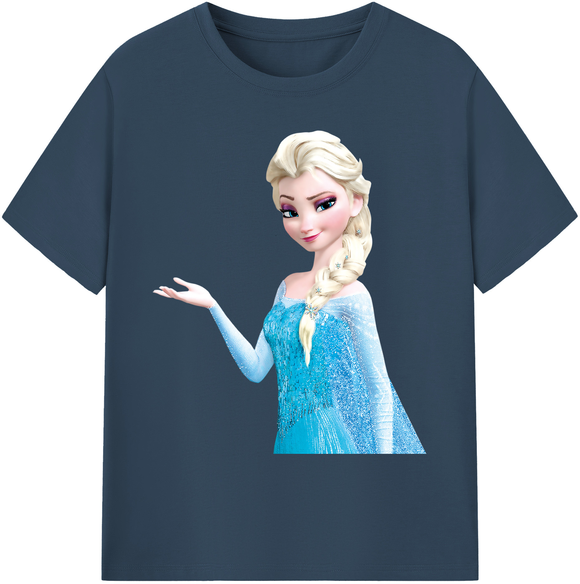 （画像用） アナと雪の女王 アンナ エルサ Frozen Anna Elsa 綿100％ メンズ半袖Tシャツ｜肌触りやわらか＆通気性