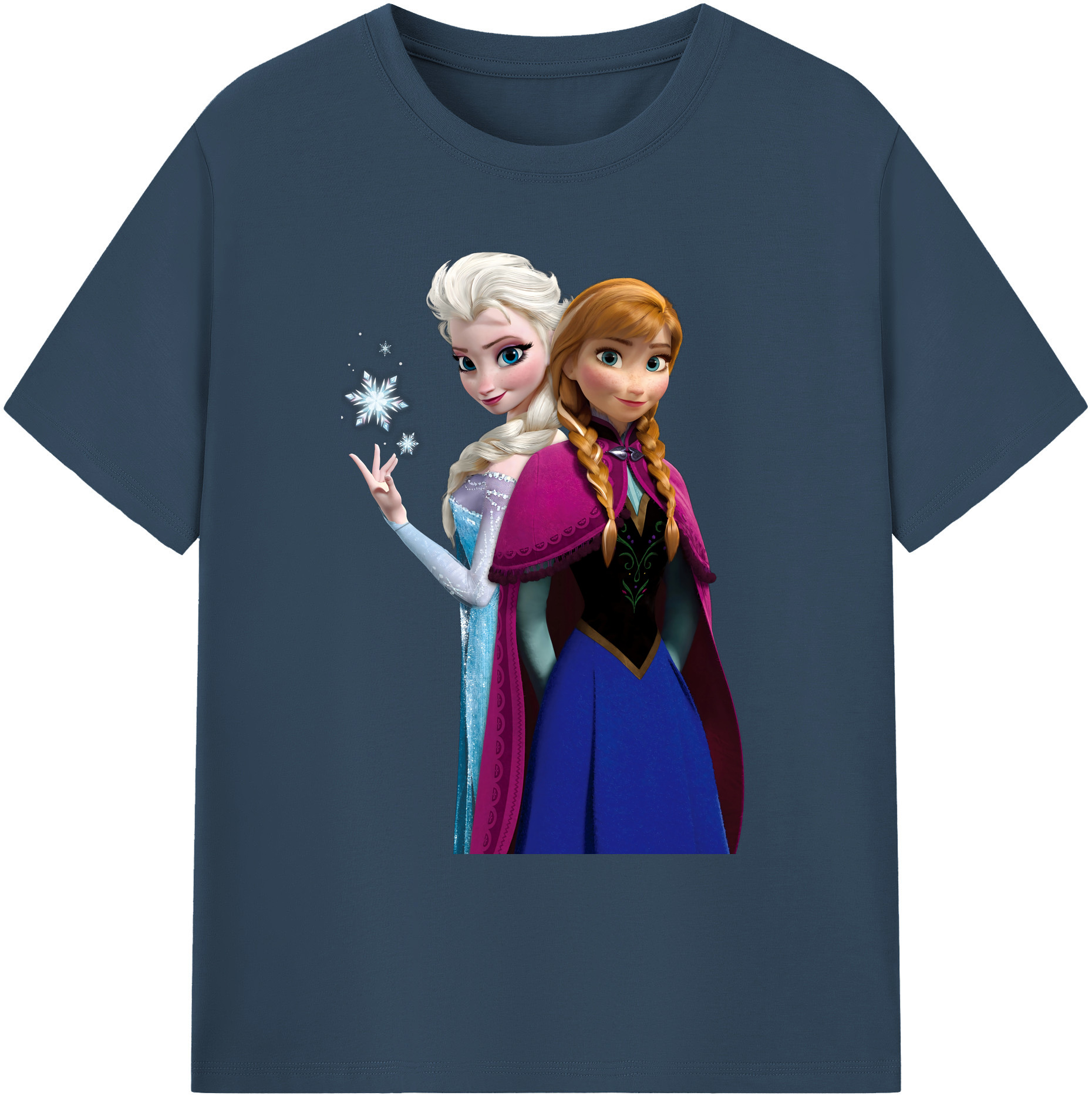 （画像用） アナと雪の女王 アンナ エルサ Frozen Anna Elsa 綿100％ メンズ半袖Tシャツ｜肌触りやわらか＆通気性