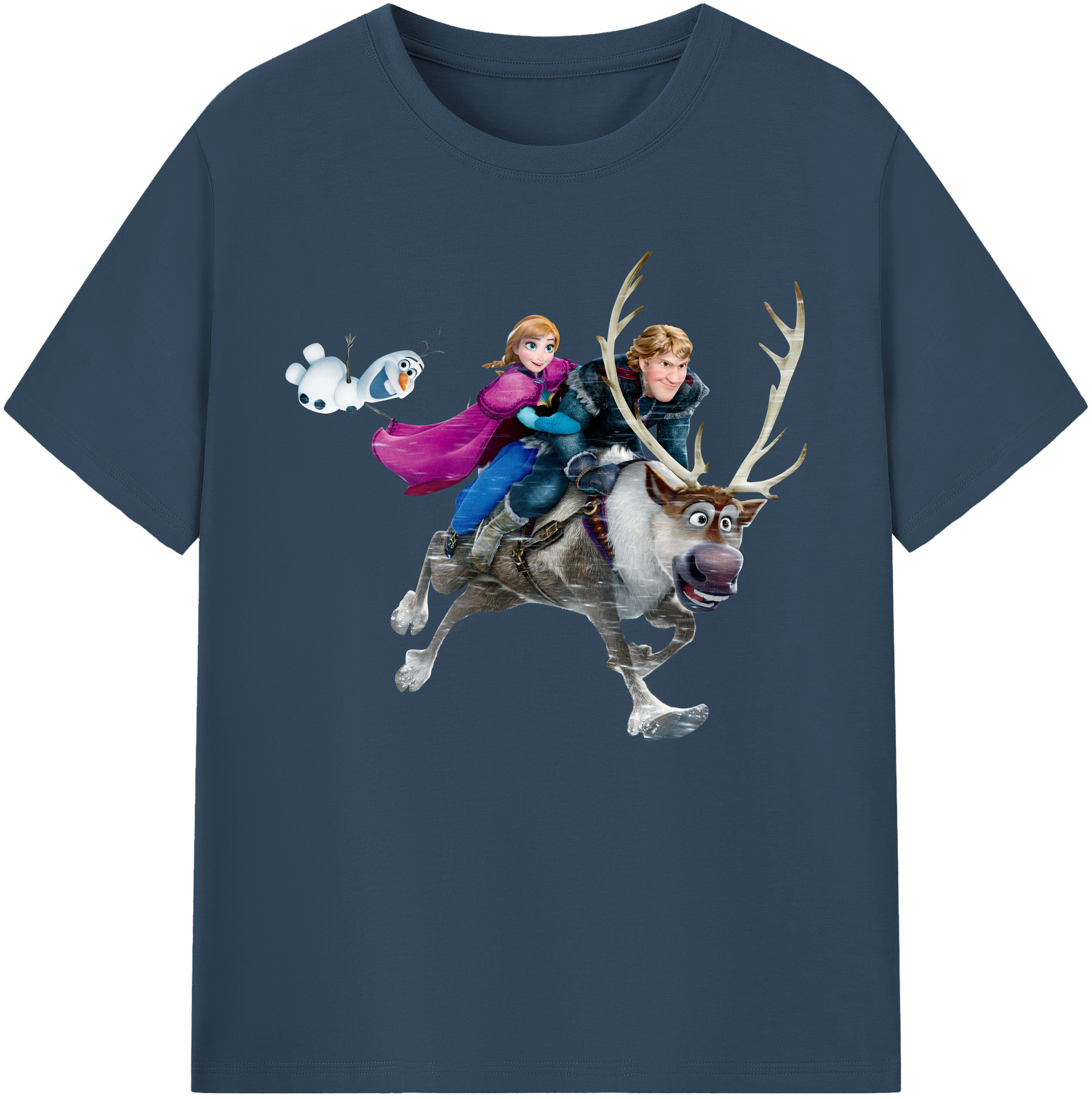 （画像用） アナと雪の女王 アンナ エルサ Frozen Anna Elsa 綿100％ メンズ半袖Tシャツ｜肌触りやわらか＆通気性