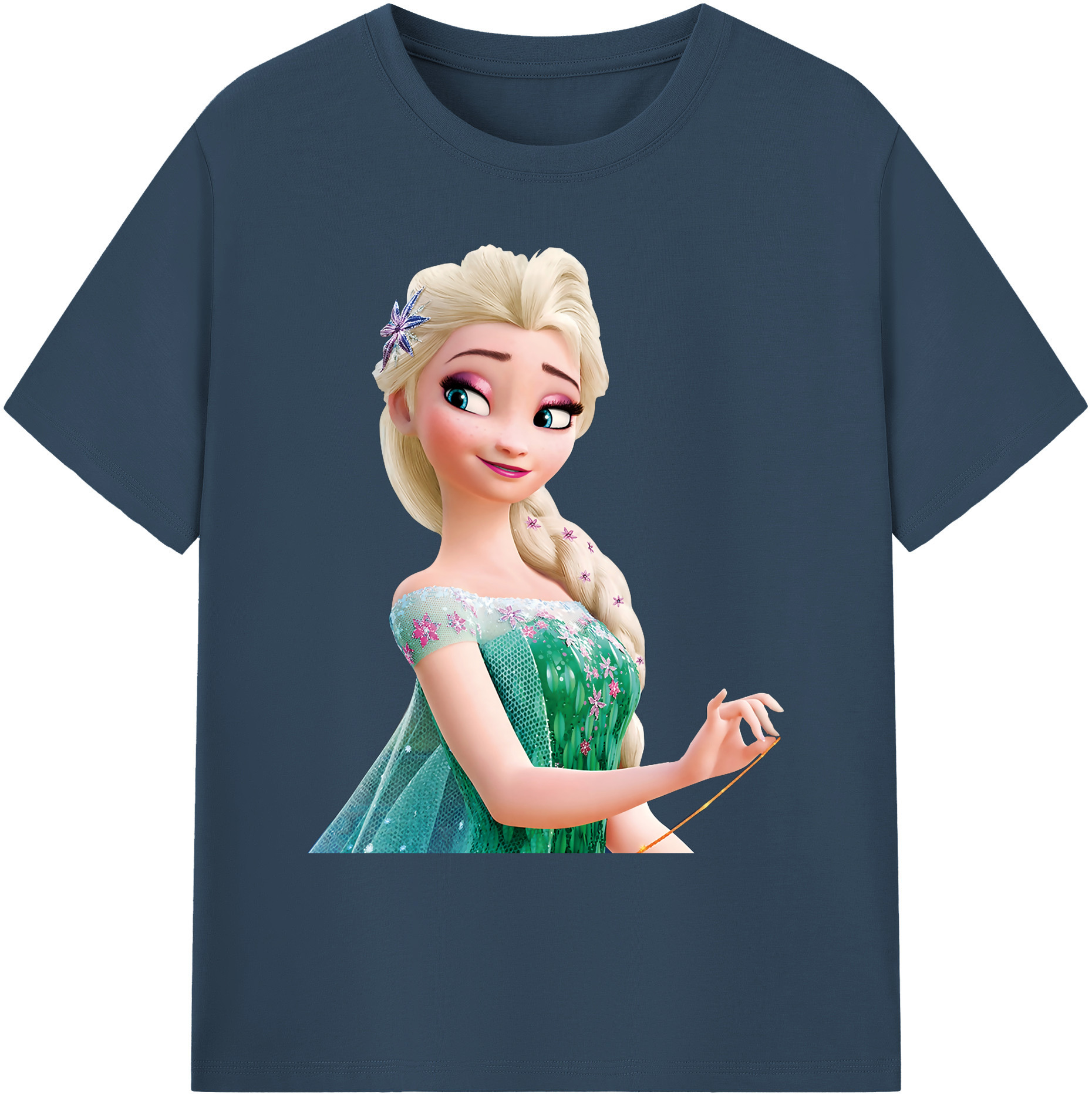 （画像用） アナと雪の女王 アンナ エルサ Frozen Anna Elsa 綿100％ メンズ半袖Tシャツ｜肌触りやわらか＆通気性