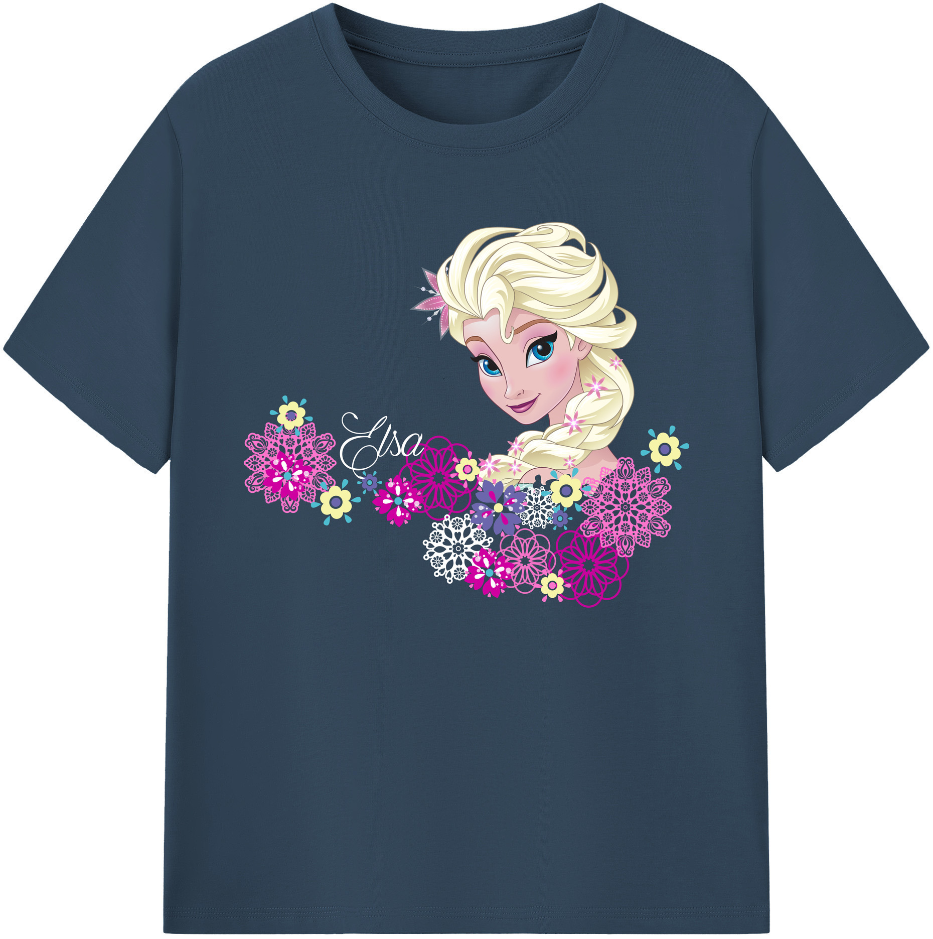 （画像用） アナと雪の女王 アンナ エルサ Frozen Anna Elsa 綿100％ メンズ半袖Tシャツ｜肌触りやわらか＆通気性