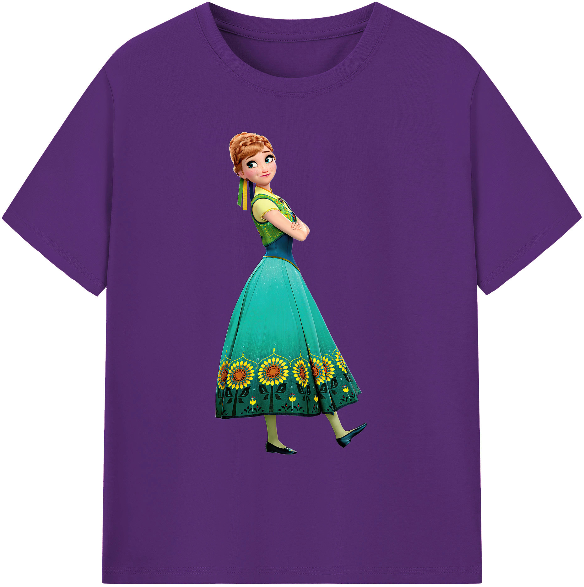 （画像用） アナと雪の女王 アンナ エルサ Frozen Anna Elsa 綿100％ メンズ半袖Tシャツ｜肌触りやわらか＆通気性