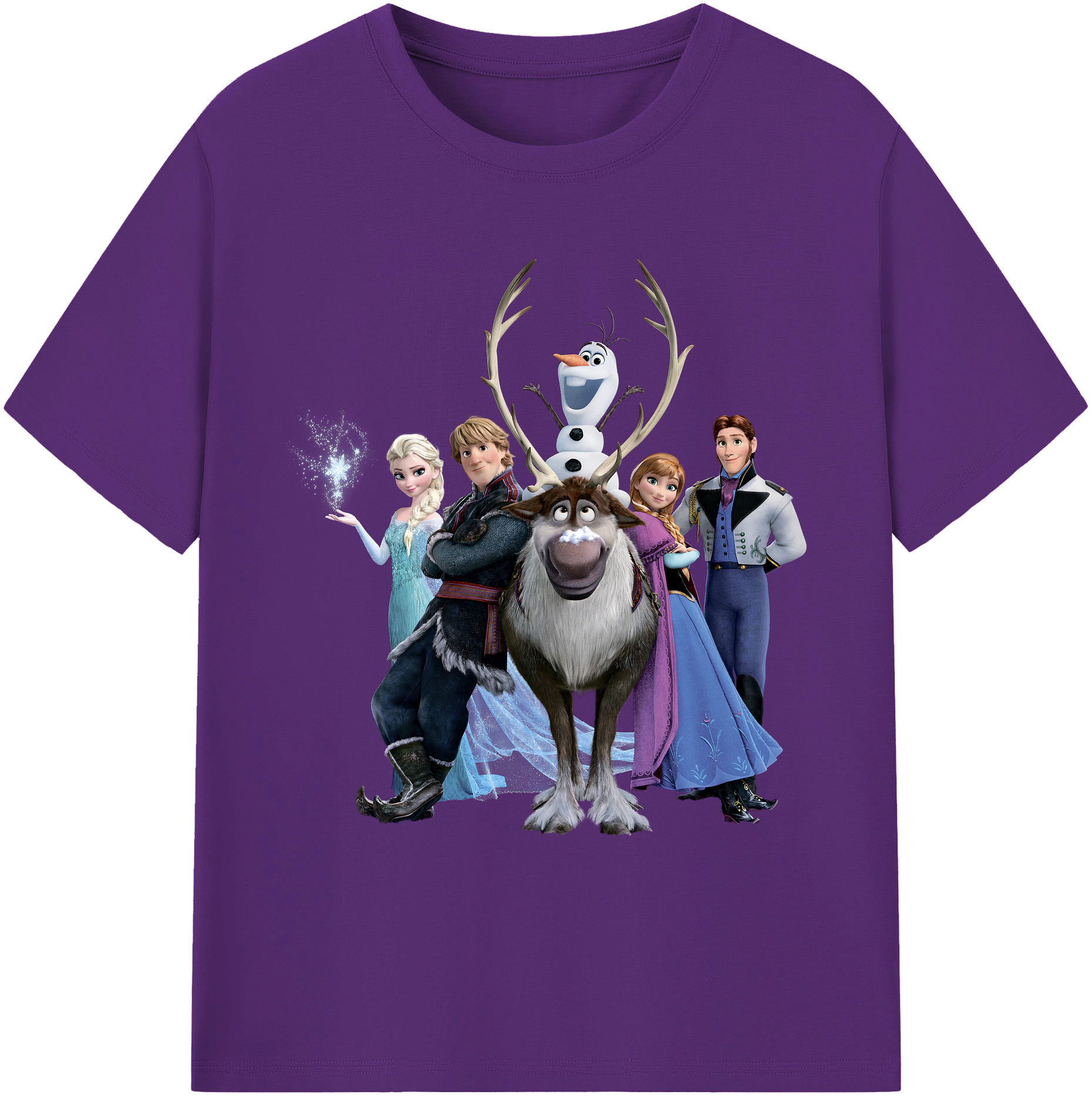 （画像用） アナと雪の女王 アンナ エルサ Frozen Anna Elsa 綿100％ メンズ半袖Tシャツ｜肌触りやわらか＆通気性