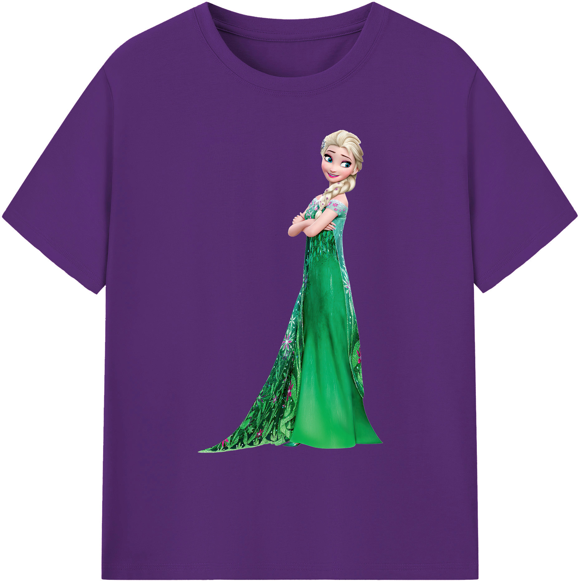 （画像用） アナと雪の女王 アンナ エルサ Frozen Anna Elsa 綿100％ メンズ半袖Tシャツ｜肌触りやわらか＆通気性