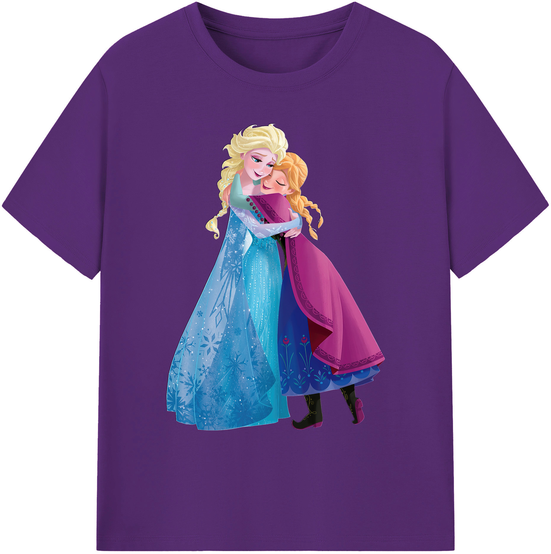 （画像用） アナと雪の女王 アンナ エルサ Frozen Anna Elsa 綿100％ メンズ半袖Tシャツ｜肌触りやわらか＆通気性