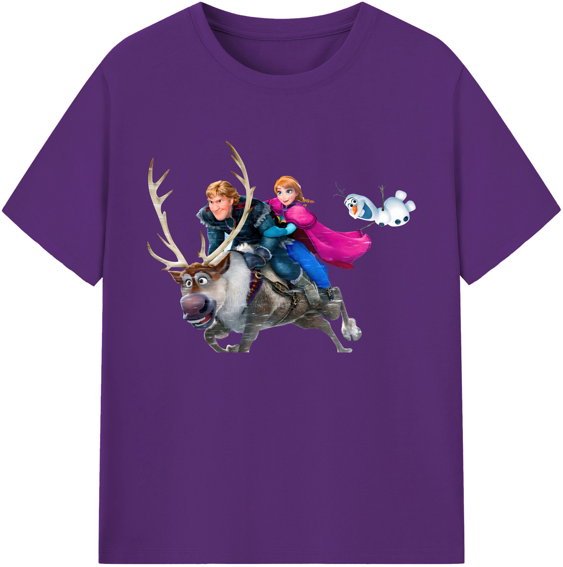 （画像用） アナと雪の女王 アンナ エルサ Frozen Anna Elsa 綿100％ メンズ半袖Tシャツ｜肌触りやわらか＆通気性