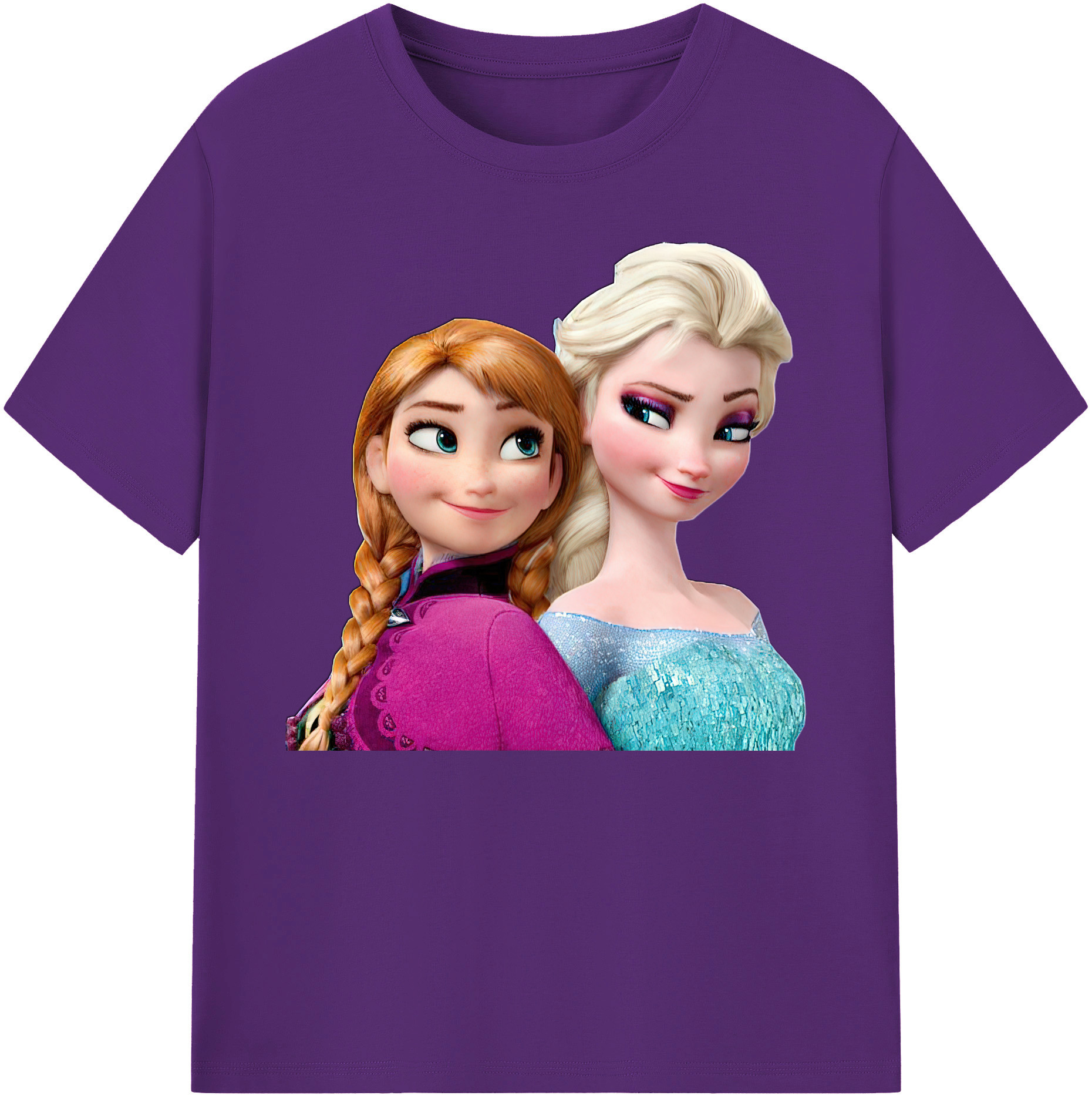 （画像用） アナと雪の女王 アンナ エルサ Frozen Anna Elsa 綿100％ メンズ半袖Tシャツ｜肌触りやわらか＆通気性