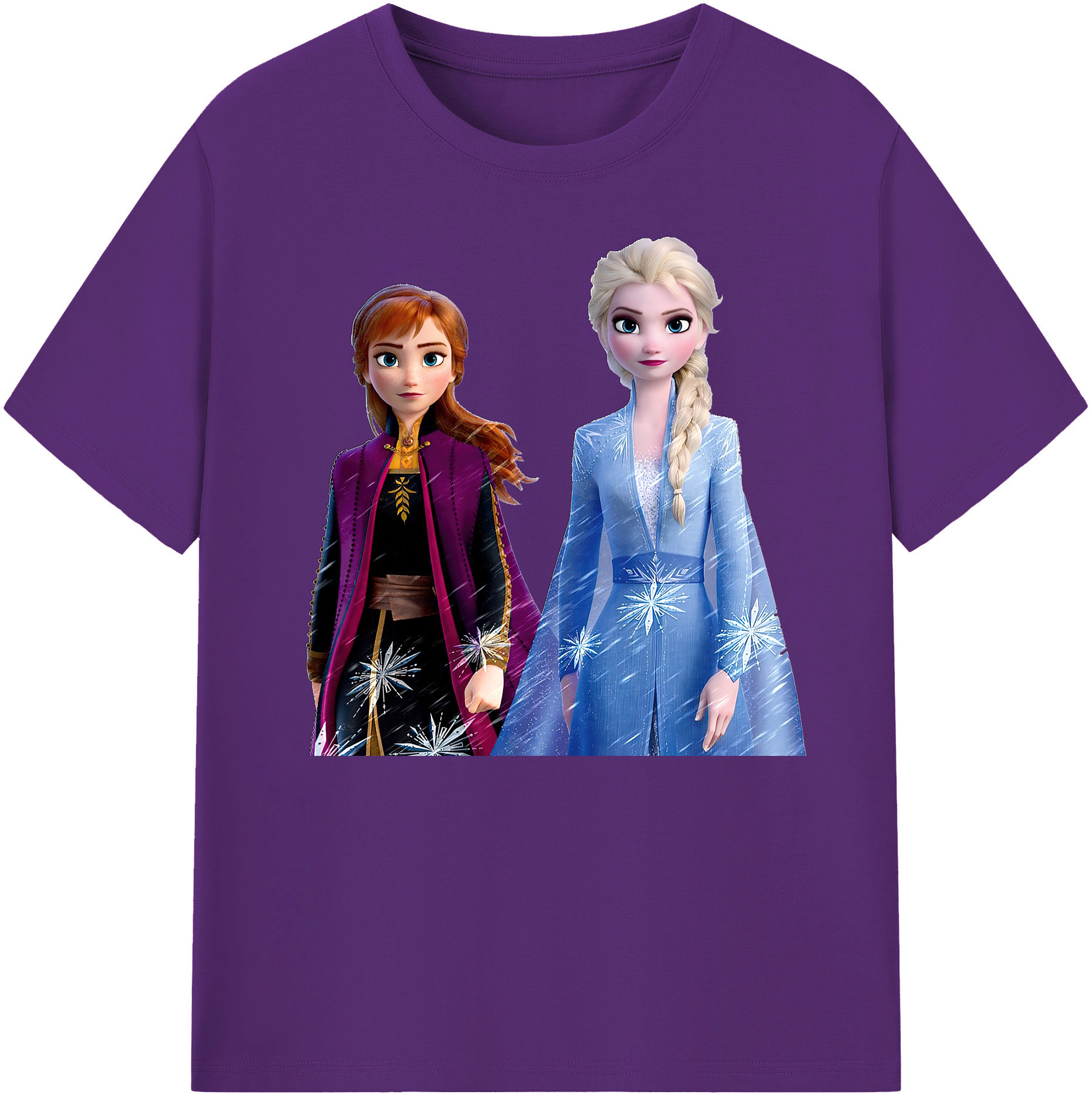 （画像用） アナと雪の女王 アンナ エルサ Frozen Anna Elsa 綿100％ メンズ半袖Tシャツ｜肌触りやわらか＆通気性