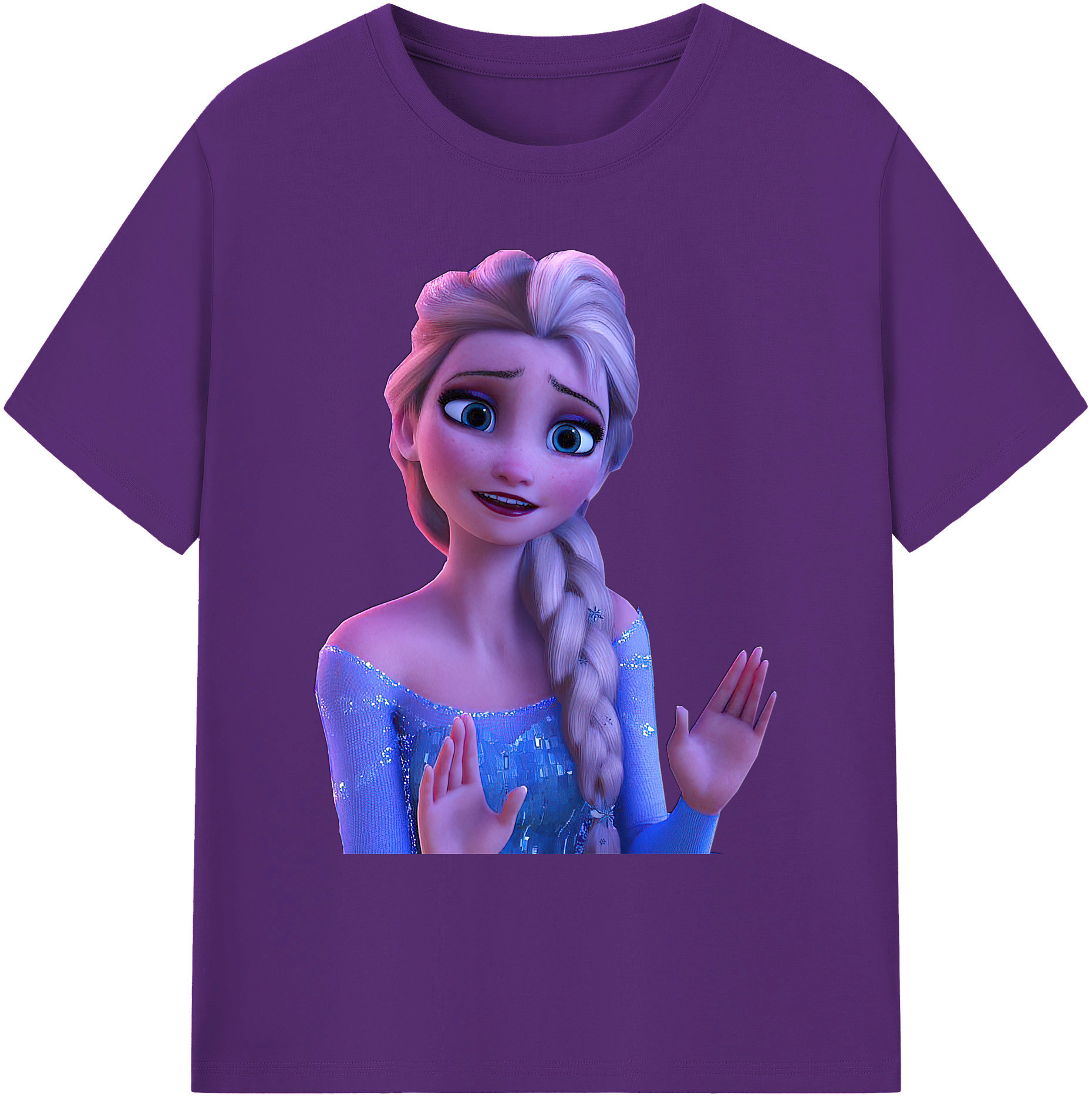 （画像用） アナと雪の女王 アンナ エルサ Frozen Anna Elsa 綿100％ メンズ半袖Tシャツ｜肌触りやわらか＆通気性