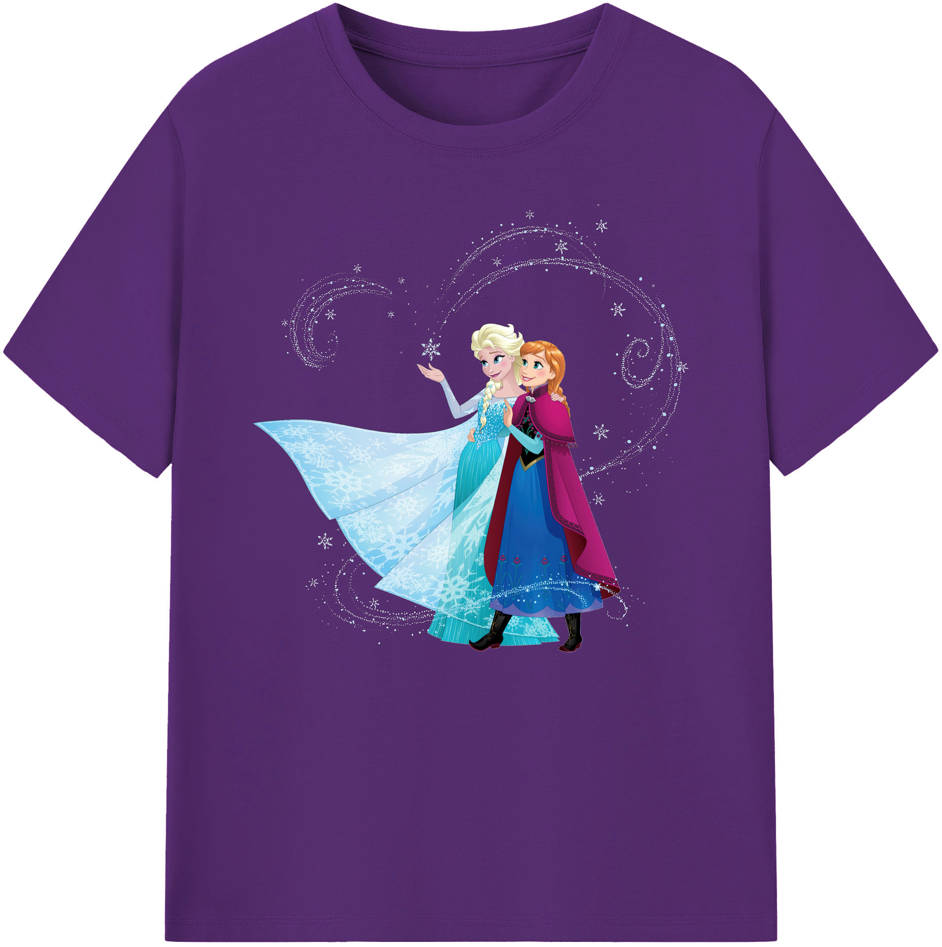 （画像用） アナと雪の女王 アンナ エルサ Frozen Anna Elsa 綿100％ メンズ半袖Tシャツ｜肌触りやわらか＆通気性