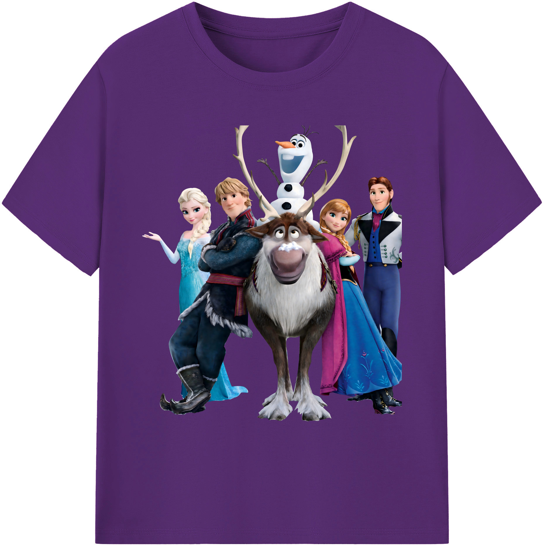 （画像用） アナと雪の女王 アンナ エルサ Frozen Anna Elsa 綿100％ メンズ半袖Tシャツ｜肌触りやわらか＆通気性