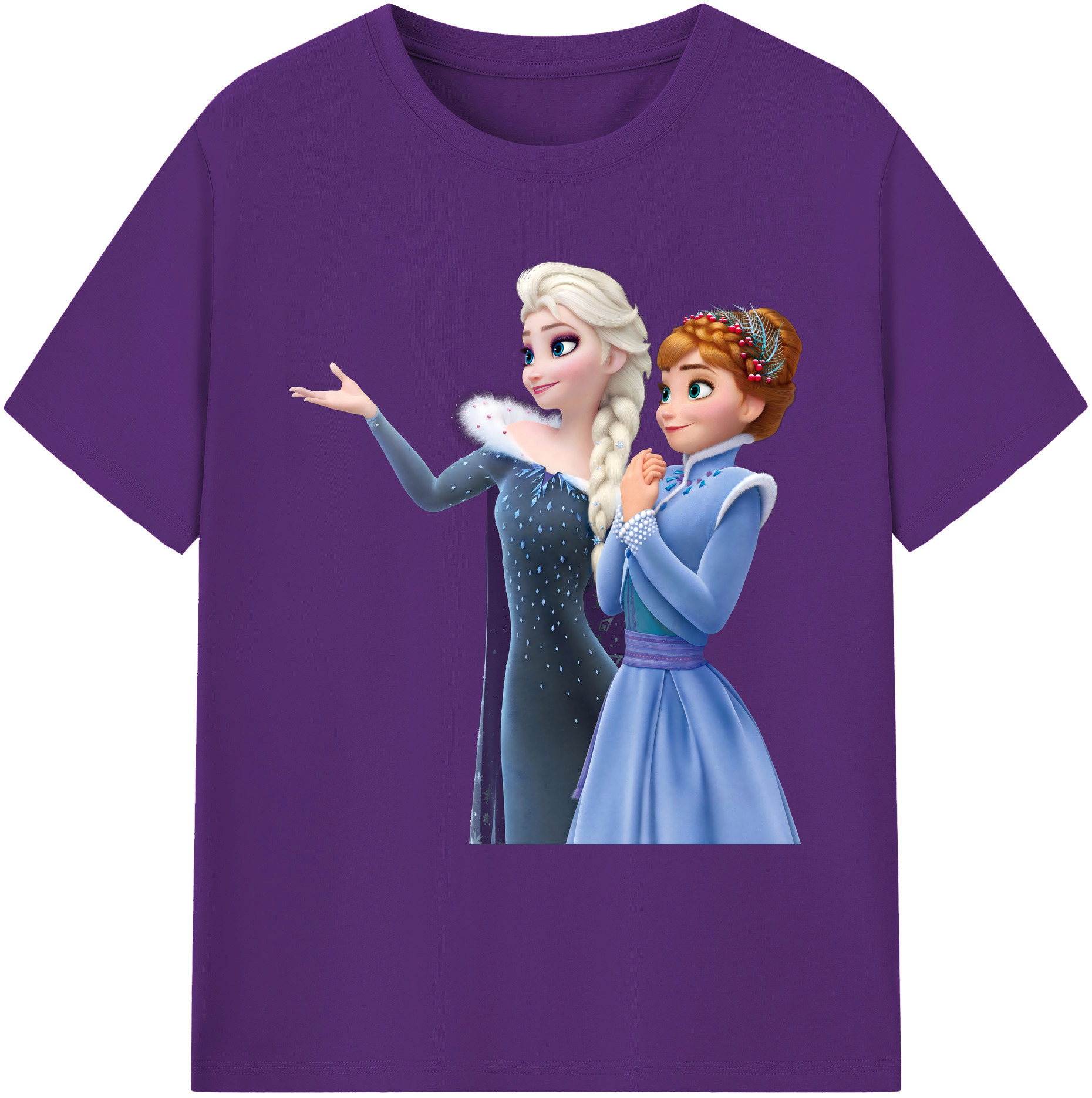 （画像用） アナと雪の女王 アンナ エルサ Frozen Anna Elsa 綿100％ メンズ半袖Tシャツ｜肌触りやわらか＆通気性