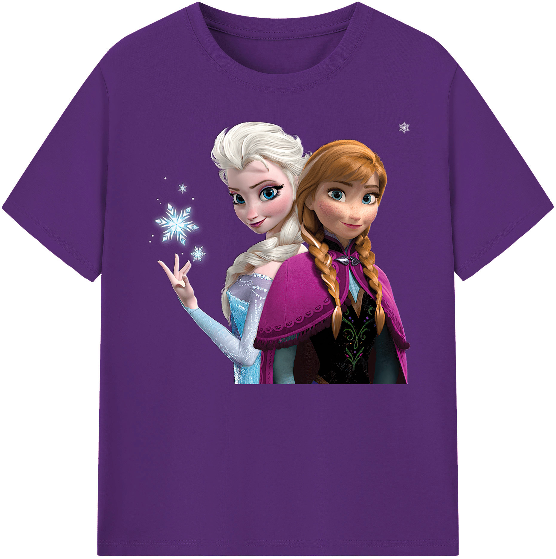 （画像用） アナと雪の女王 アンナ エルサ Frozen Anna Elsa 綿100％ メンズ半袖Tシャツ｜肌触りやわらか＆通気性