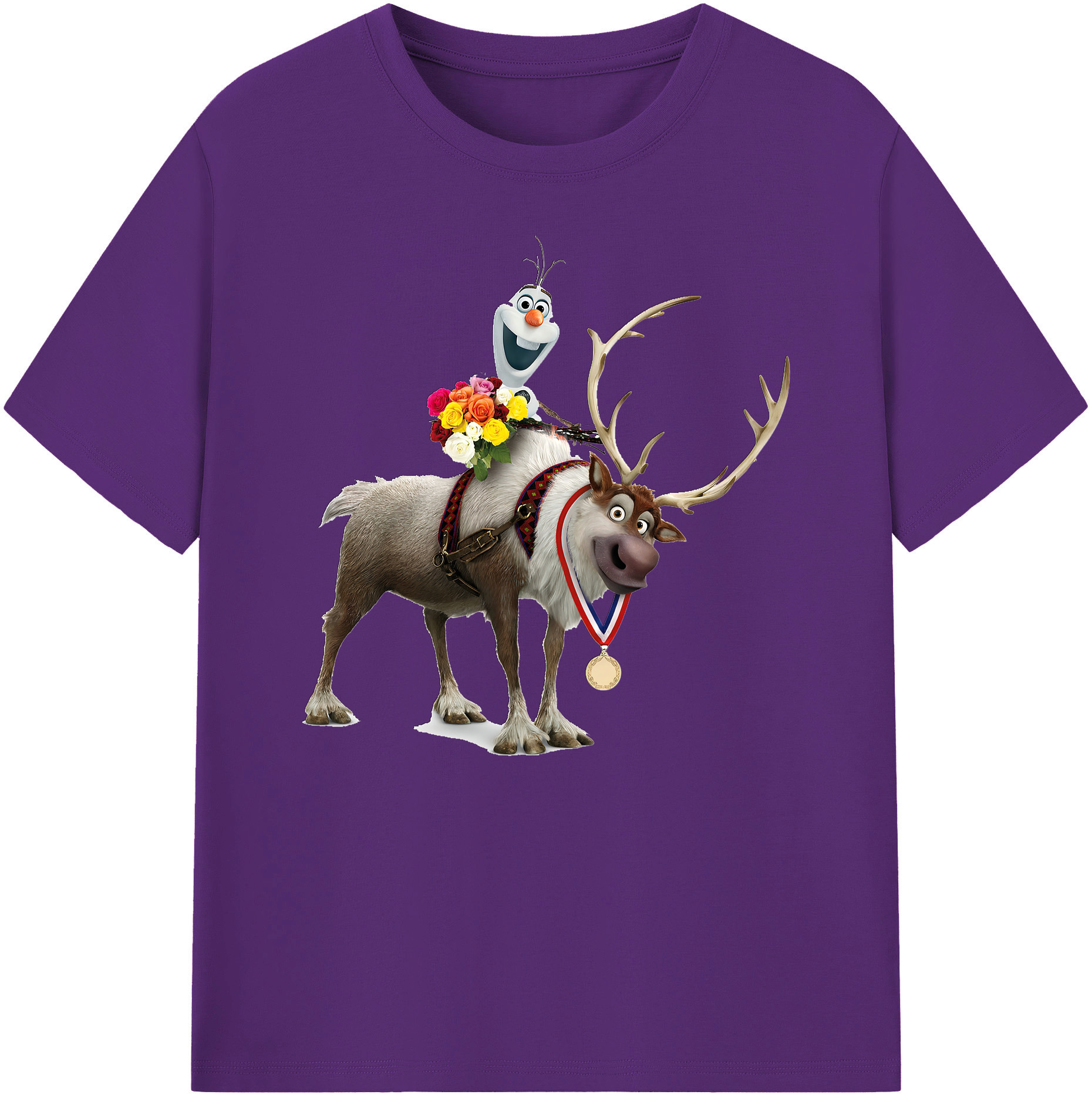 （画像用） アナと雪の女王 アンナ エルサ Frozen Anna Elsa 綿100％ メンズ半袖Tシャツ｜肌触りやわらか＆通気性