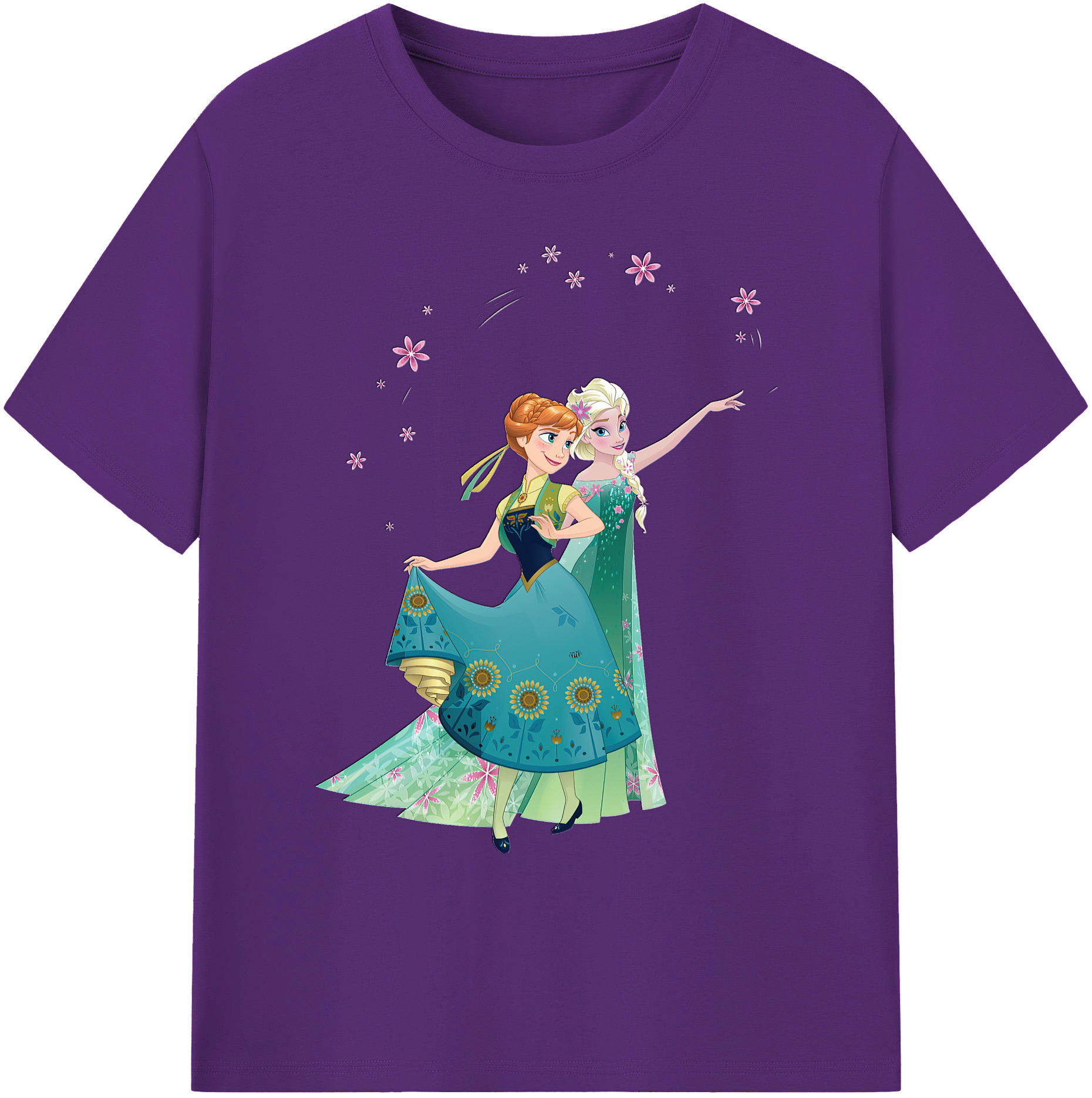 （画像用） アナと雪の女王 アンナ エルサ Frozen Anna Elsa 綿100％ メンズ半袖Tシャツ｜肌触りやわらか＆通気性