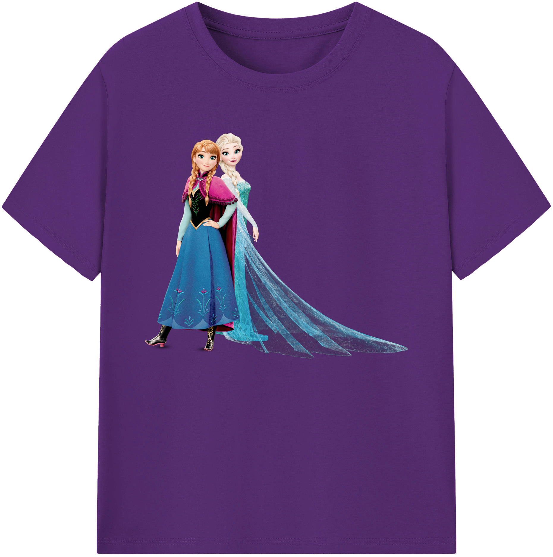 （画像用） アナと雪の女王 アンナ エルサ Frozen Anna Elsa 綿100％ メンズ半袖Tシャツ｜肌触りやわらか＆通気性