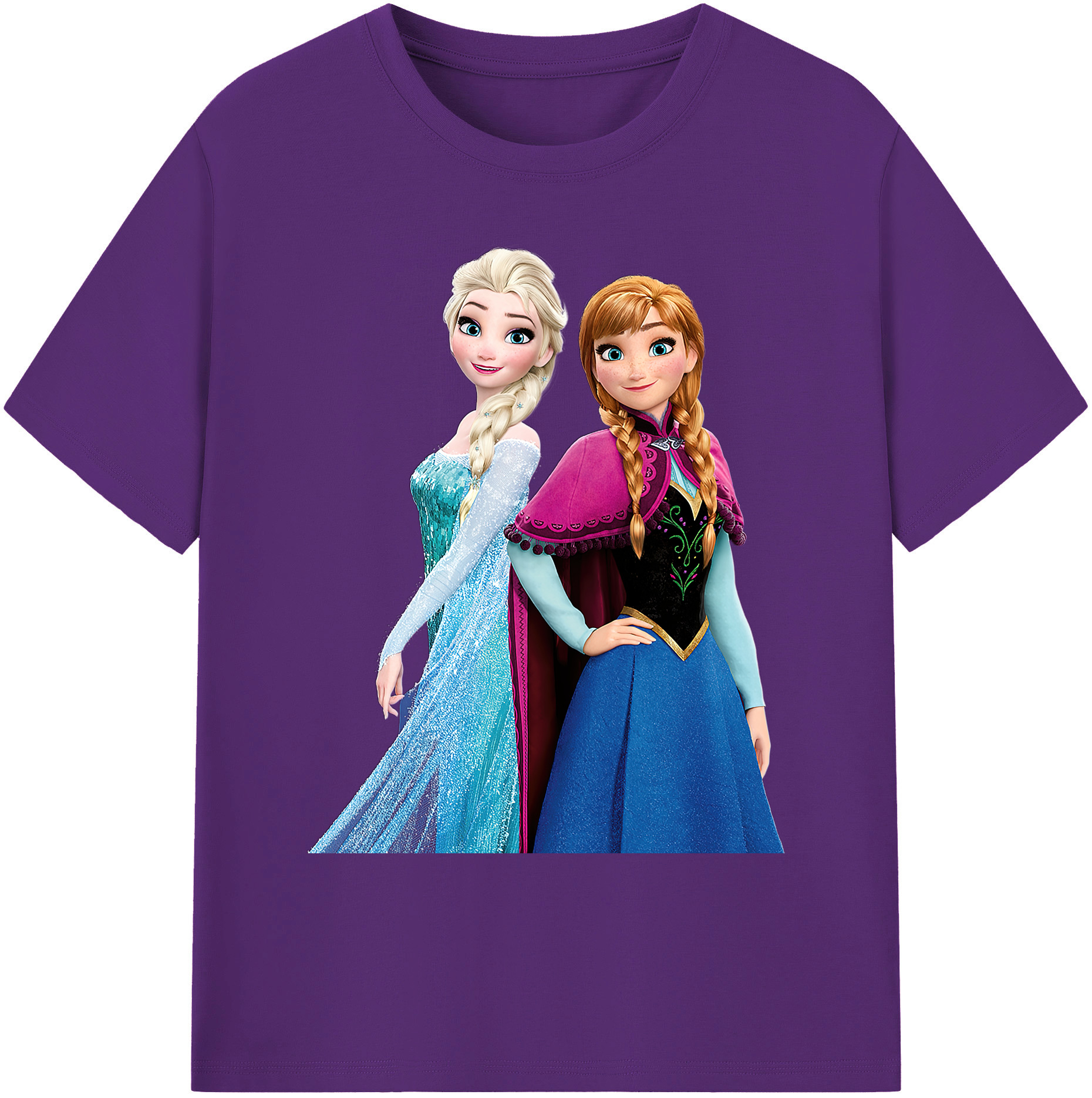 （画像用） アナと雪の女王 アンナ エルサ Frozen Anna Elsa 綿100％ メンズ半袖Tシャツ｜肌触りやわらか＆通気性