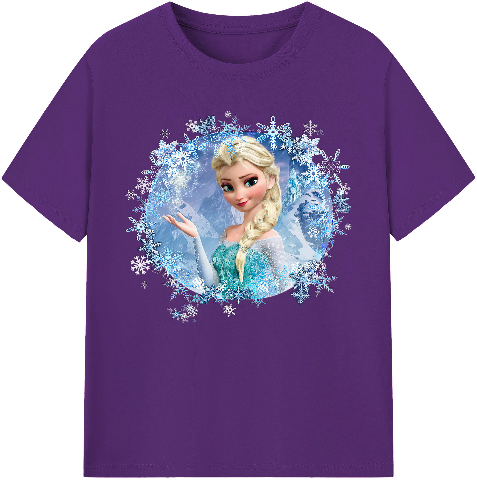 （画像用） アナと雪の女王 アンナ エルサ Frozen Anna Elsa 綿100％ メンズ半袖Tシャツ｜肌触りやわらか＆通気性