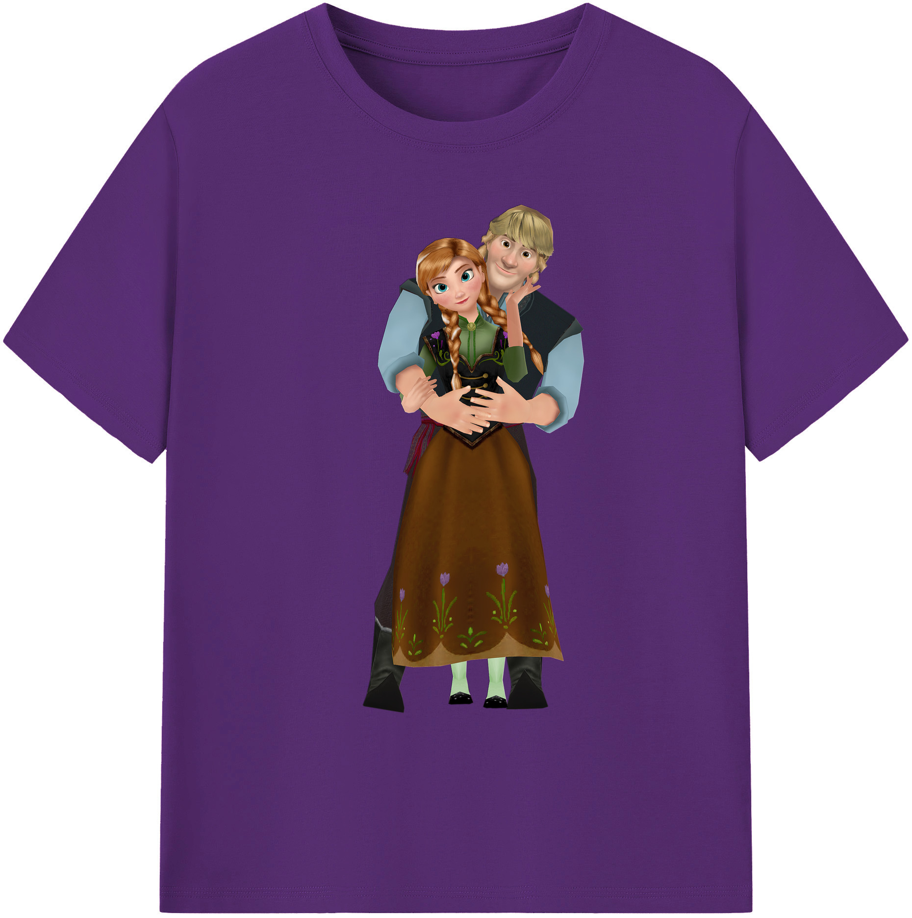 （画像用） アナと雪の女王 アンナ エルサ Frozen Anna Elsa 綿100％ メンズ半袖Tシャツ｜肌触りやわらか＆通気性