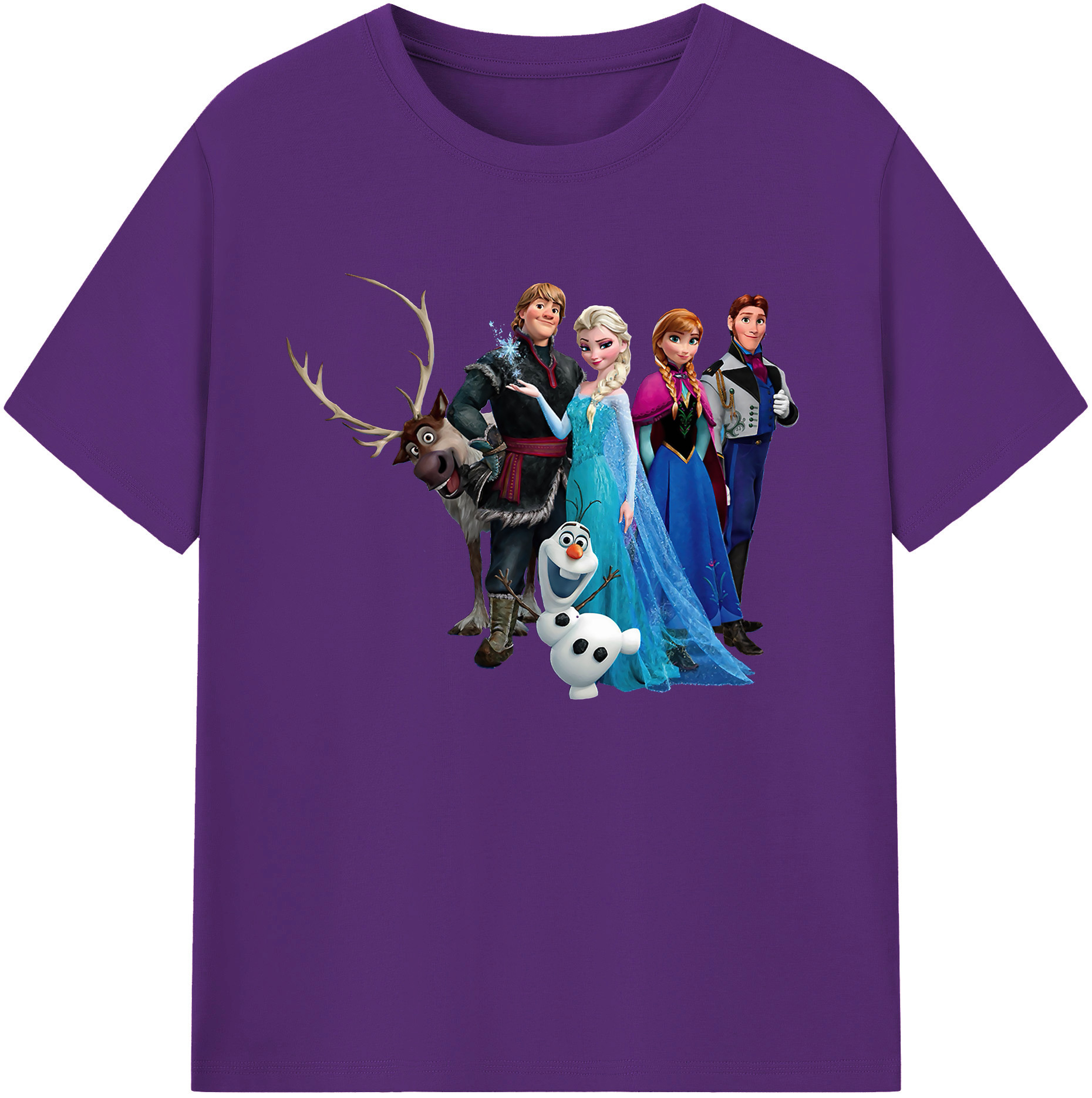 （画像用） アナと雪の女王 アンナ エルサ Frozen Anna Elsa 綿100％ メンズ半袖Tシャツ｜肌触りやわらか＆通気性