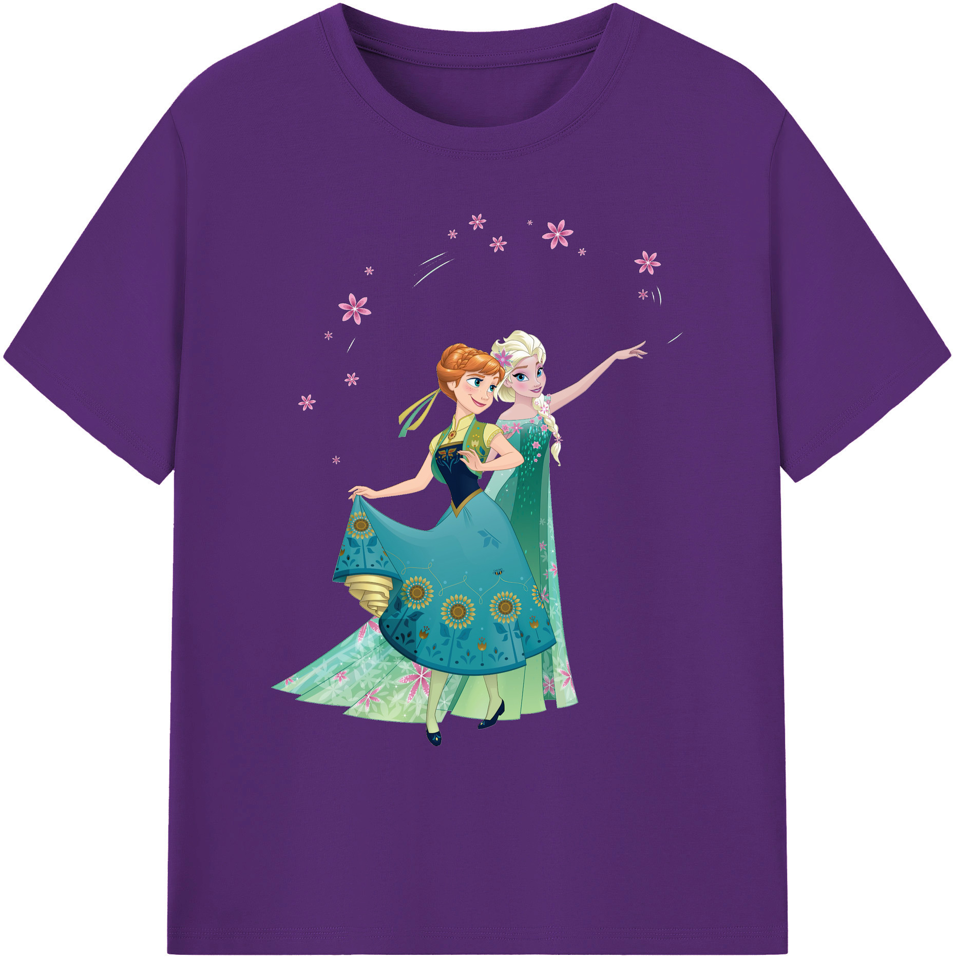 （画像用） アナと雪の女王 アンナ エルサ Frozen Anna Elsa 綿100％ メンズ半袖Tシャツ｜肌触りやわらか＆通気性