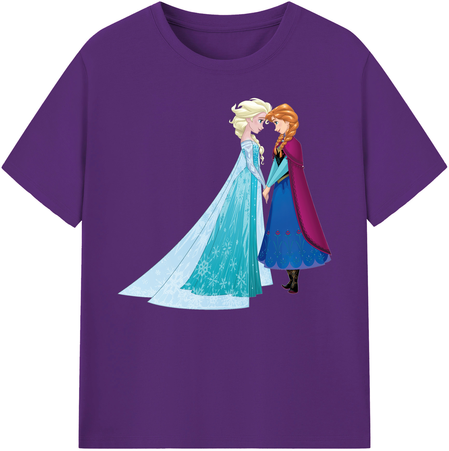 （画像用） アナと雪の女王 アンナ エルサ Frozen Anna Elsa 綿100％ メンズ半袖Tシャツ｜肌触りやわらか＆通気性