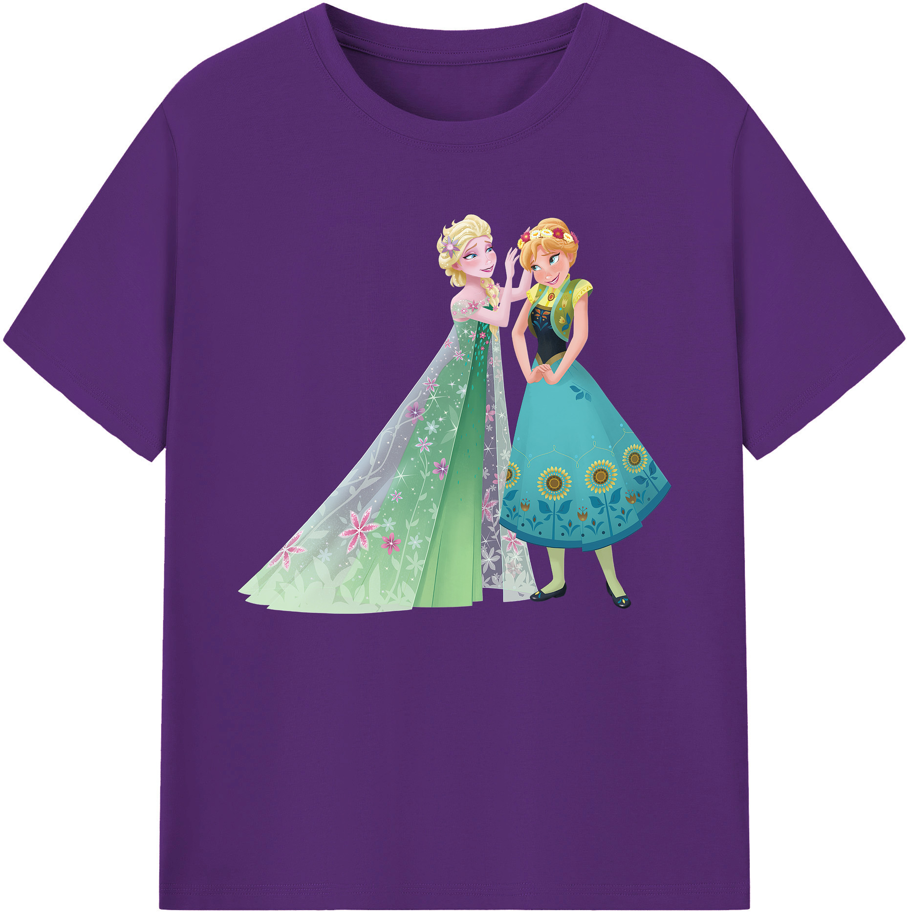 （画像用） アナと雪の女王 アンナ エルサ Frozen Anna Elsa 綿100％ メンズ半袖Tシャツ｜肌触りやわらか＆通気性