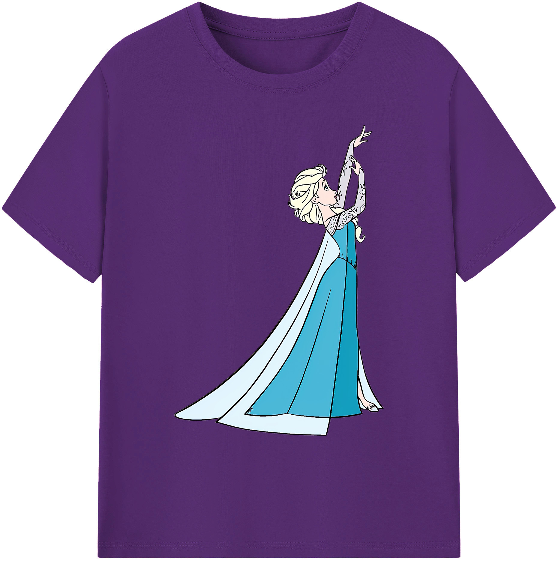 （画像用） アナと雪の女王 アンナ エルサ Frozen Anna Elsa 綿100％ メンズ半袖Tシャツ｜肌触りやわらか＆通気性