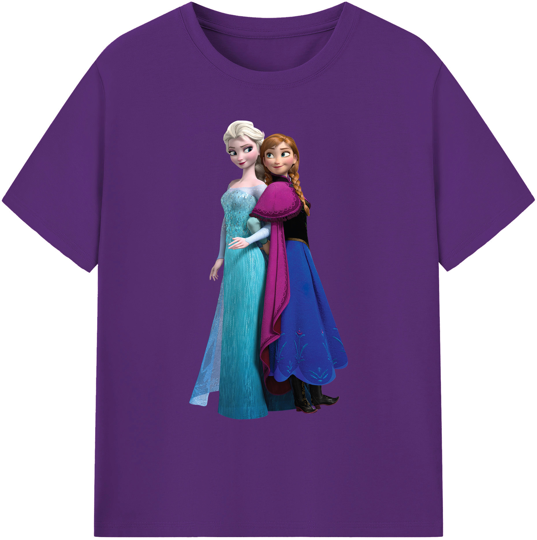 （画像用） アナと雪の女王 アンナ エルサ Frozen Anna Elsa 綿100％ メンズ半袖Tシャツ｜肌触りやわらか＆通気性