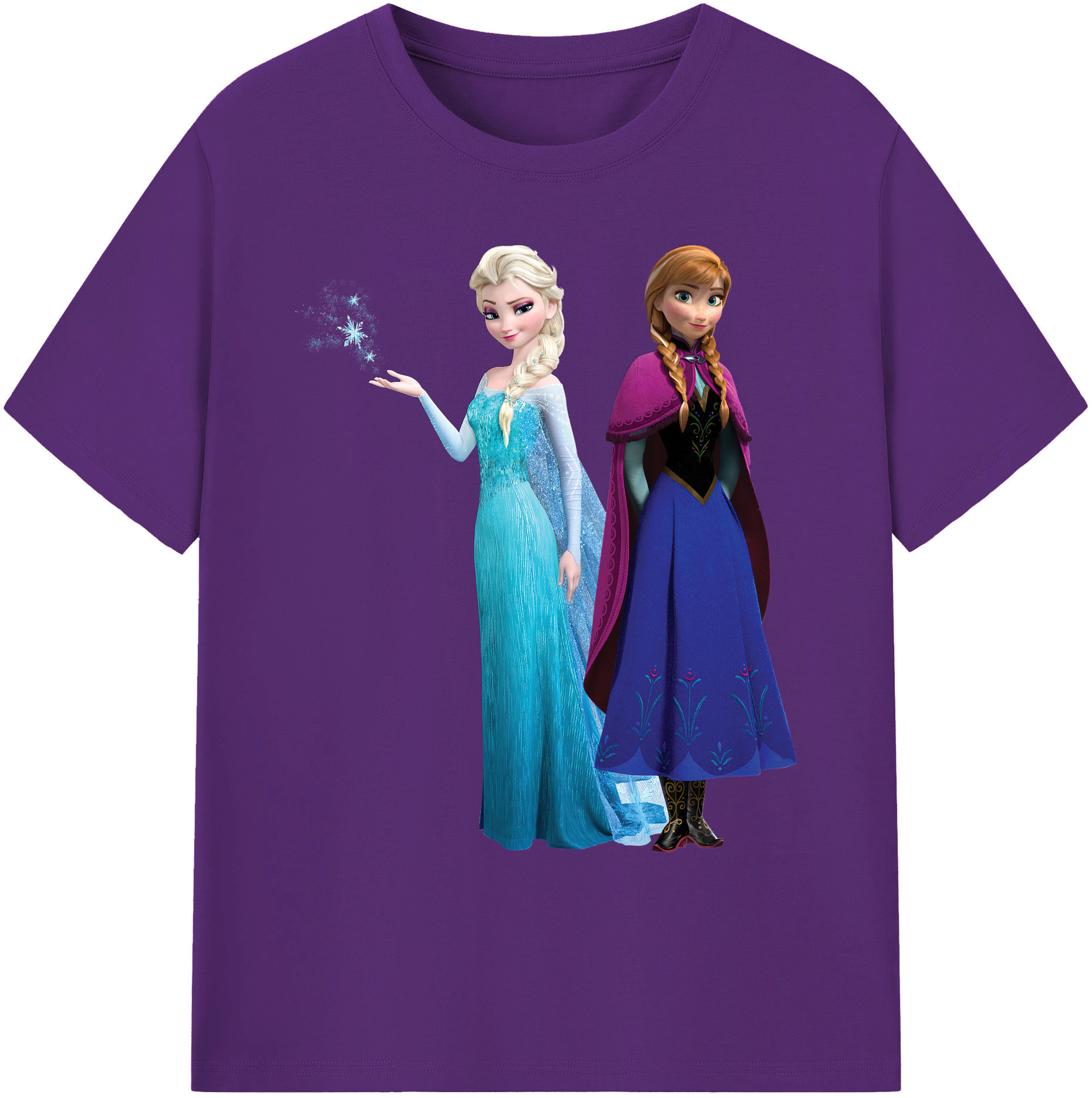 （画像用） アナと雪の女王 アンナ エルサ Frozen Anna Elsa 綿100％ メンズ半袖Tシャツ｜肌触りやわらか＆通気性