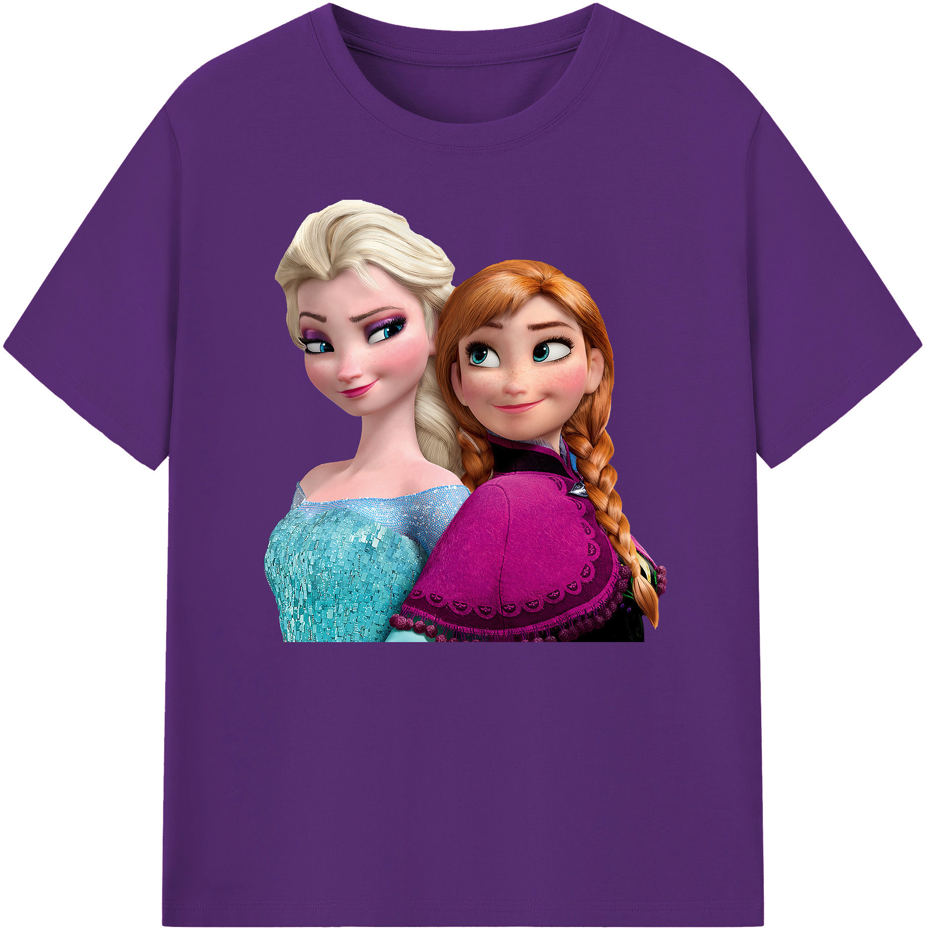（画像用） アナと雪の女王 アンナ エルサ Frozen Anna Elsa 綿100％ メンズ半袖Tシャツ｜肌触りやわらか＆通気性
