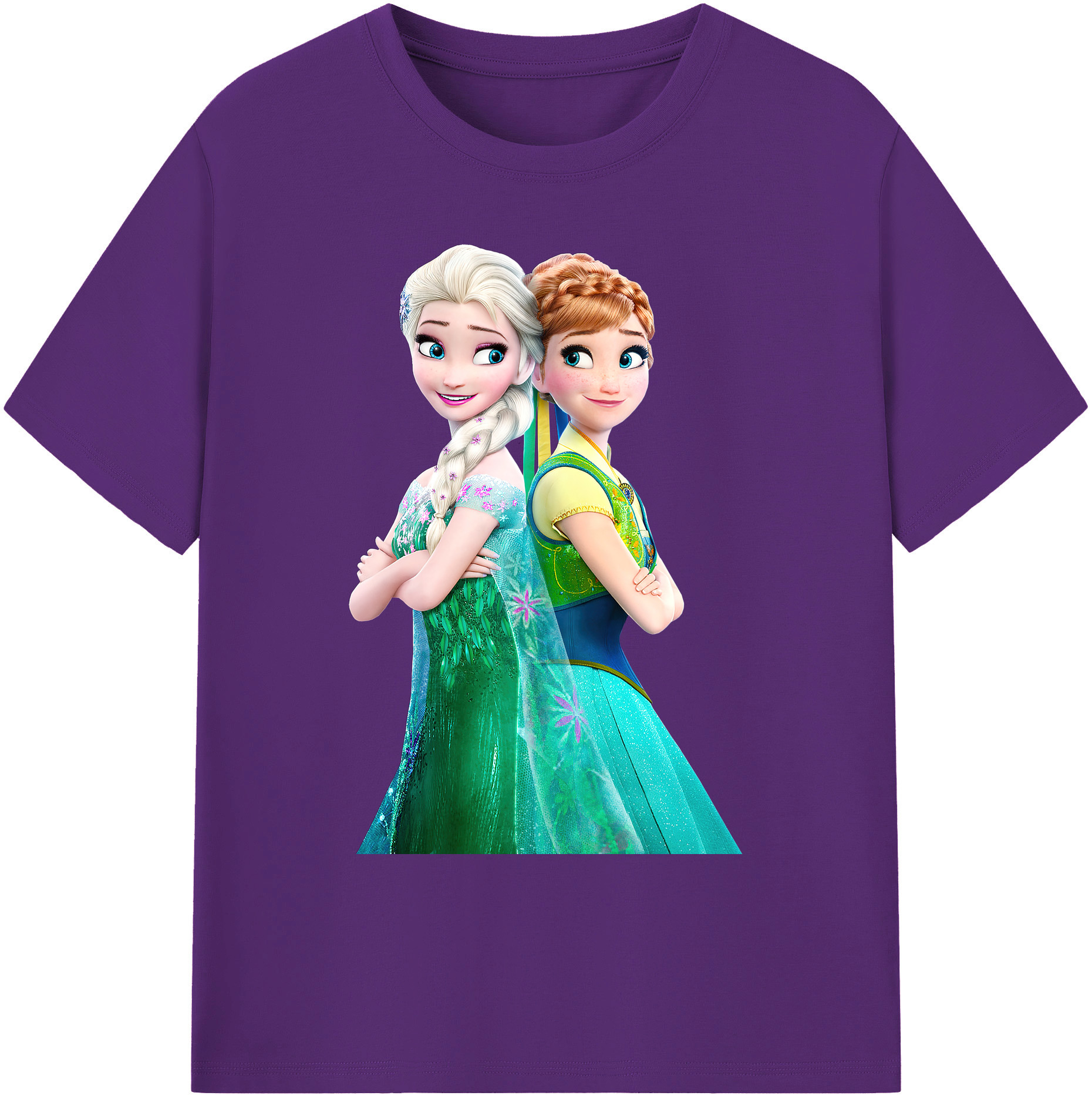 （画像用） アナと雪の女王 アンナ エルサ Frozen Anna Elsa 綿100％ メンズ半袖Tシャツ｜肌触りやわらか＆通気性
