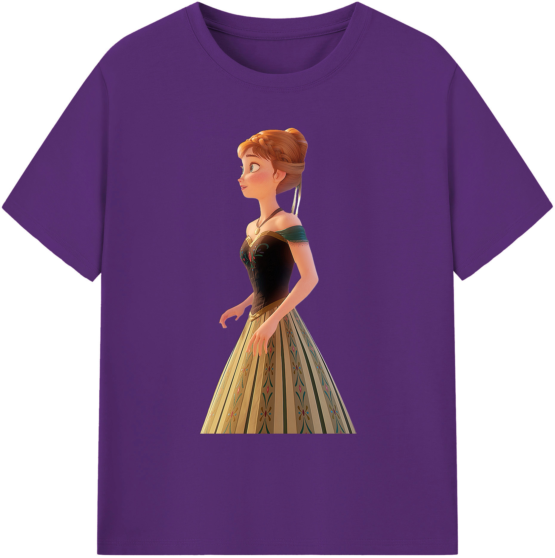 （画像用） アナと雪の女王 アンナ エルサ Frozen Anna Elsa 綿100％ メンズ半袖Tシャツ｜肌触りやわらか＆通気性