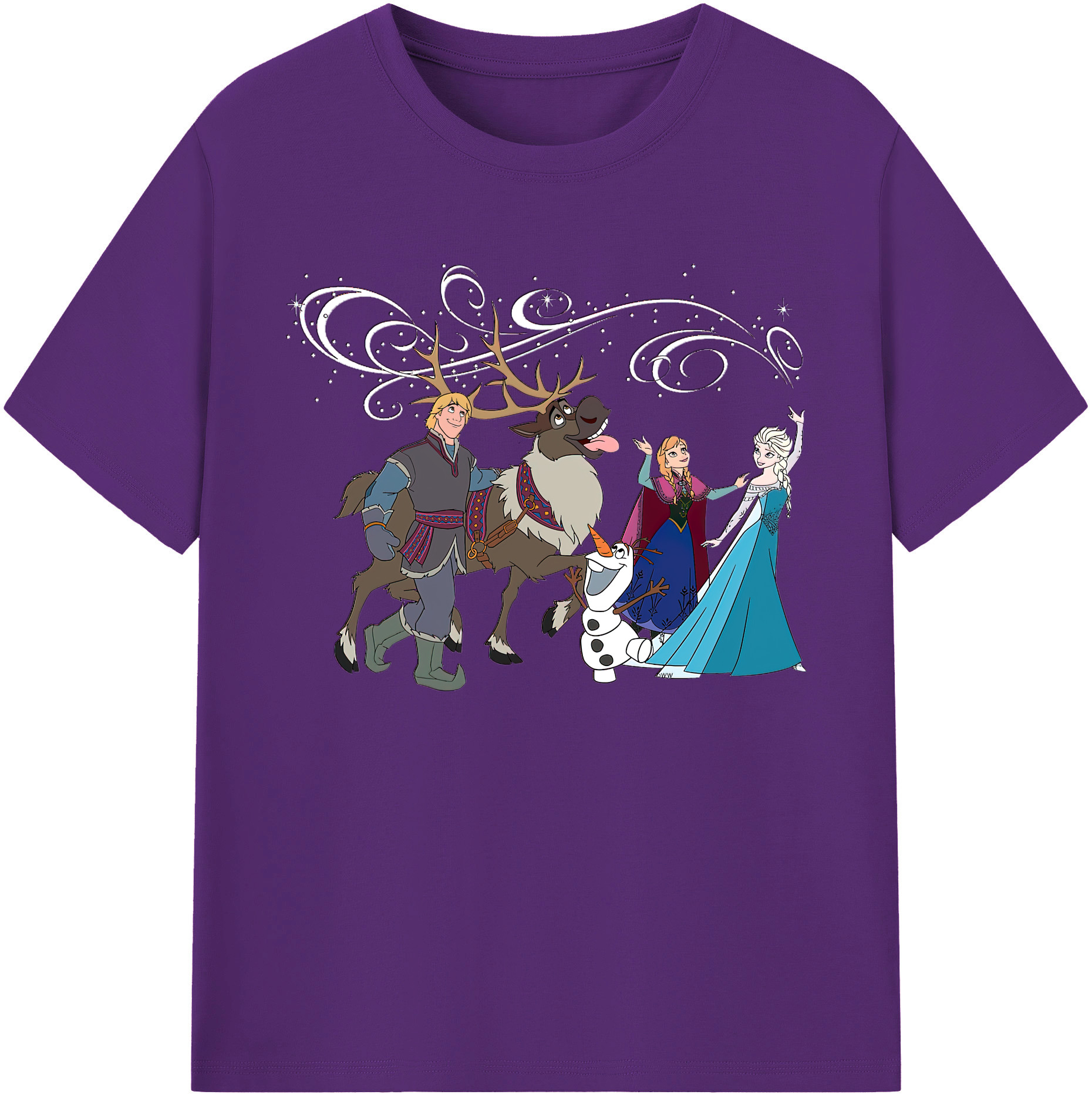 （画像用） アナと雪の女王 アンナ エルサ Frozen Anna Elsa 綿100％ メンズ半袖Tシャツ｜肌触りやわらか＆通気性
