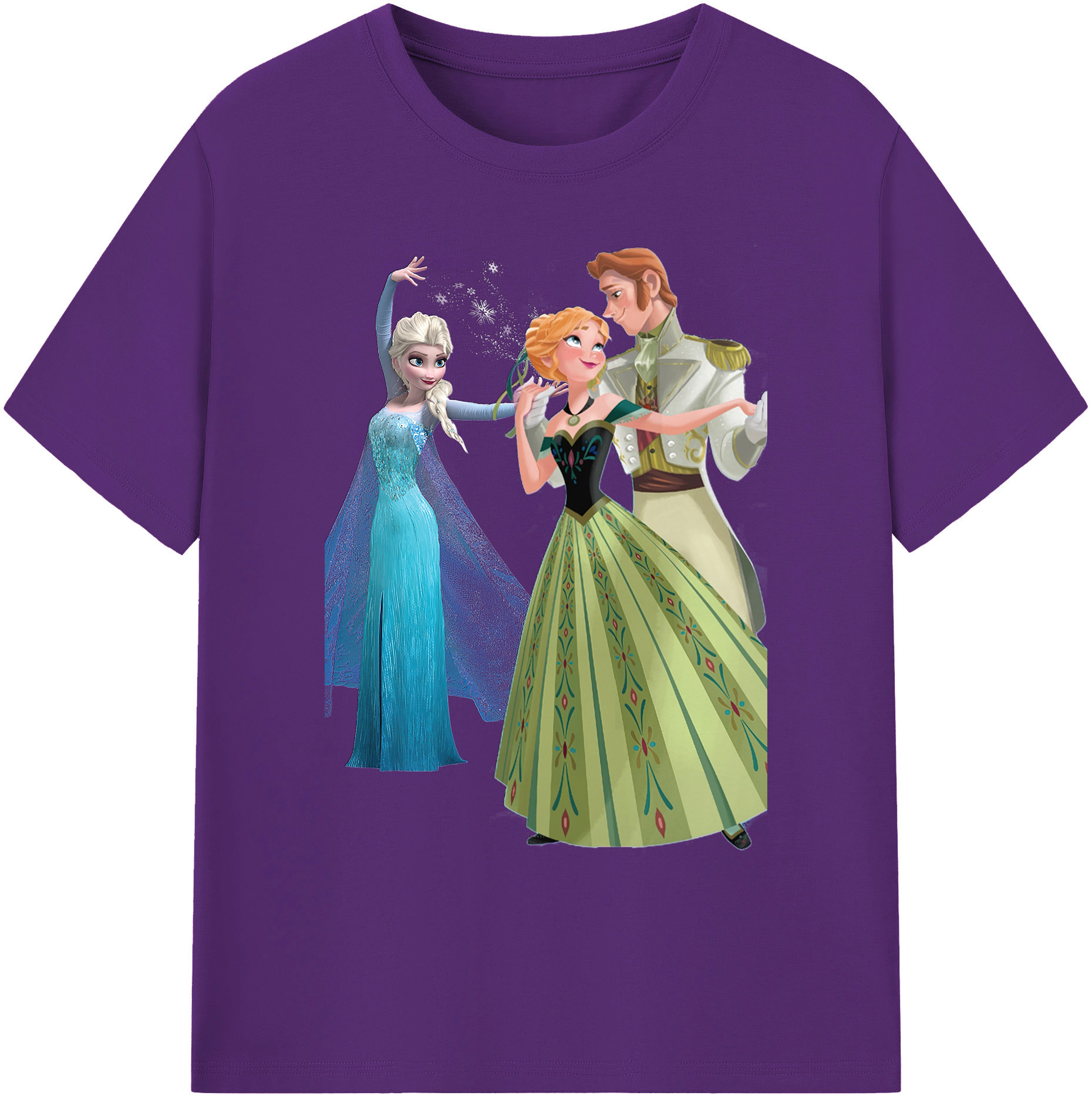 （画像用） アナと雪の女王 アンナ エルサ Frozen Anna Elsa 綿100％ メンズ半袖Tシャツ｜肌触りやわらか＆通気性