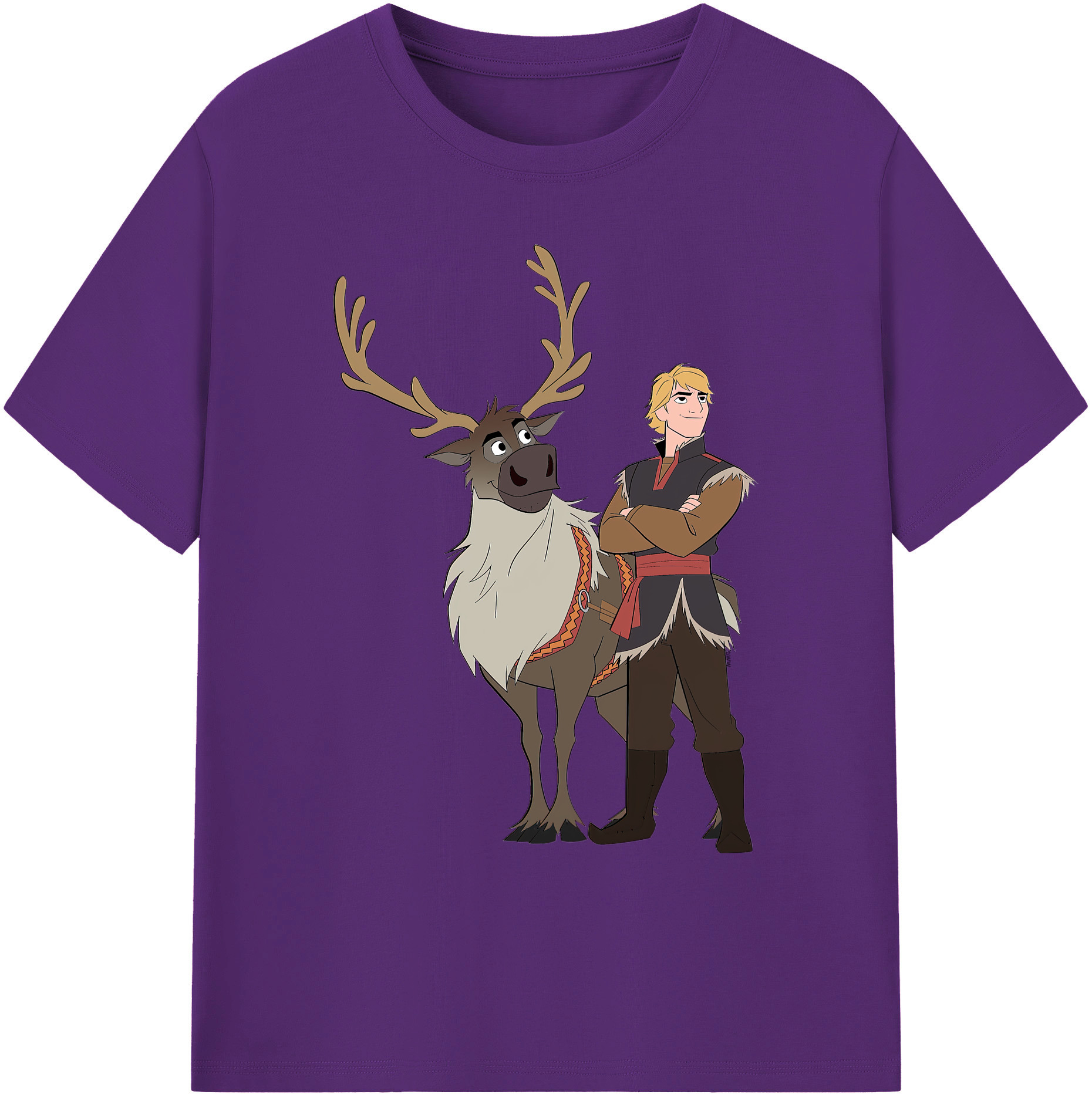 （画像用） アナと雪の女王 アンナ エルサ Frozen Anna Elsa 綿100％ メンズ半袖Tシャツ｜肌触りやわらか＆通気性