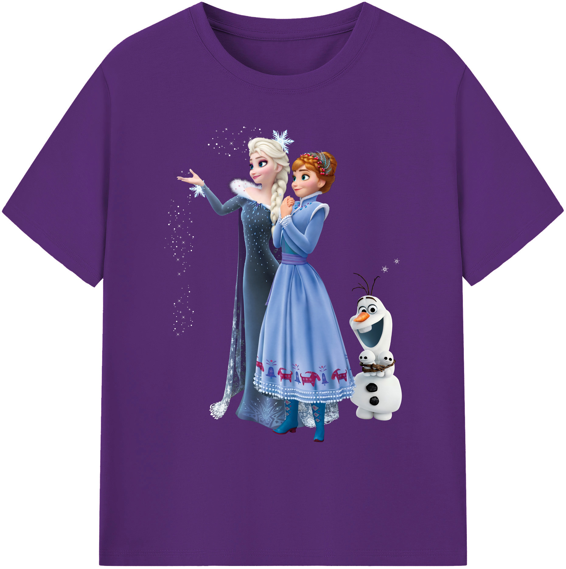 （画像用） アナと雪の女王 アンナ エルサ Frozen Anna Elsa 綿100％ メンズ半袖Tシャツ｜肌触りやわらか＆通気性